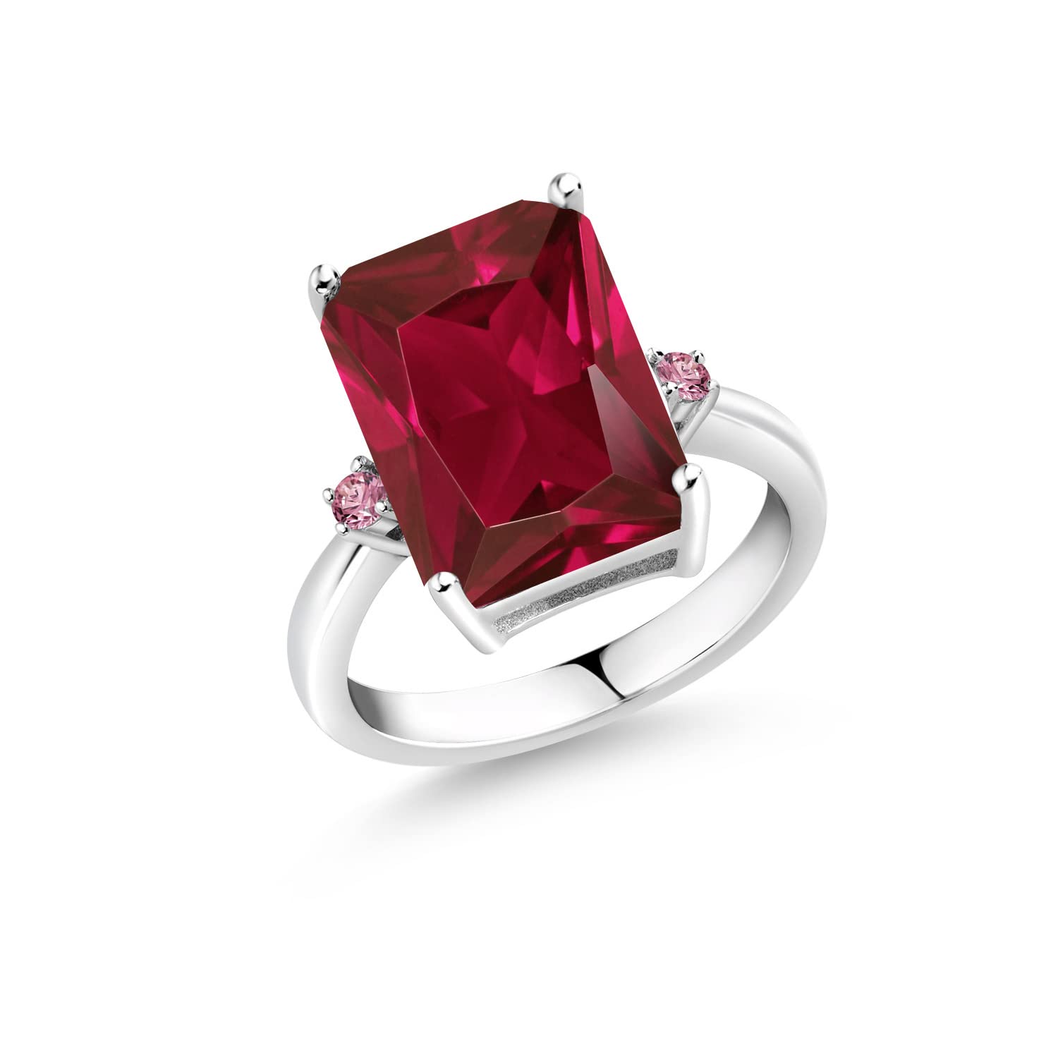 5.08 Ct Lab-Created Ruby Pink Diamond Ring in 925 Sterling Silver | Gem Stone King | Elegant Jewelry for Engagement, Anniversary & Special Occasions