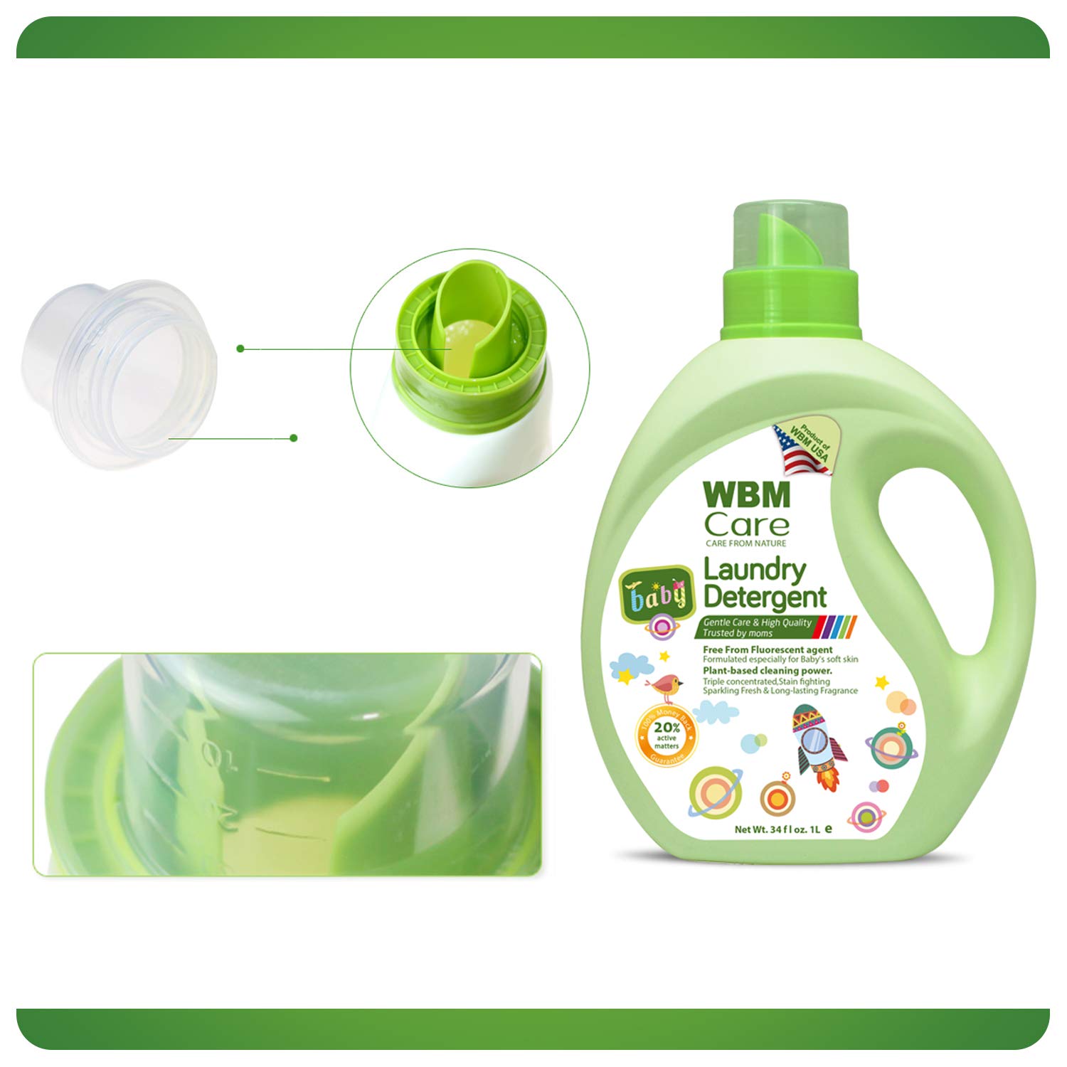Gentle Baby Laundry Detergent 68oz - 100 Loads for Delicate Skin | Safe for Newborn Clothes & Sensitive Skin