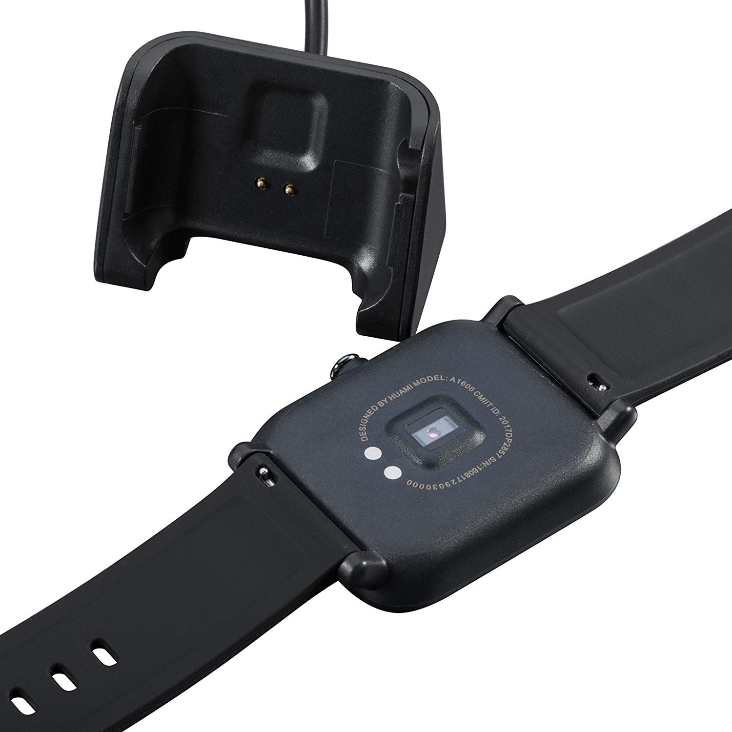 2PCS Replacement USB Charging Cable Dock for Amazfit Bip/Bip Lite Smartwatch - Fast Charging Cord Compatible with Amazfit Bip Series (Black) - Perfect for Home, Office & Travel Use