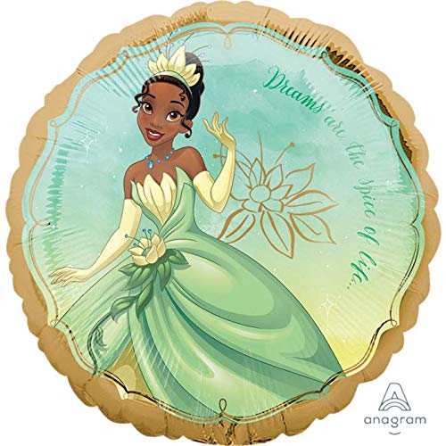 Disney Princess Tiana Balloon Bundle - 13 Piece Party Decorations with WGIS Printed Happy Birthday Ribbon for Birthday Parties, Baby Showers & Disney Themed Events
