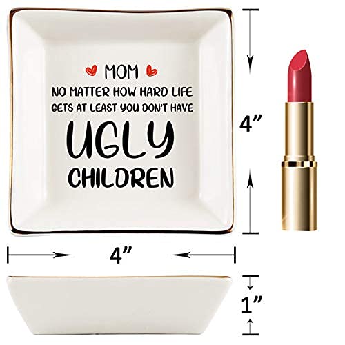 Best Birthday Gifts for Wife - Thoughtful Anniversary Jewelry Tray & Ceramic Ring Dish Holder - Perfect Gift for Mom from Daughter or Son - Great for Home Decor & Jewelry Organization