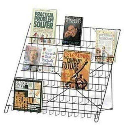 6-Tier Wire Literature Display Rack - Countertop Black Book Organizer for Retail Stores, Bookshelves, DVD/CD Storage - Perfect for Bookstores, Libraries, and Home Office Organization