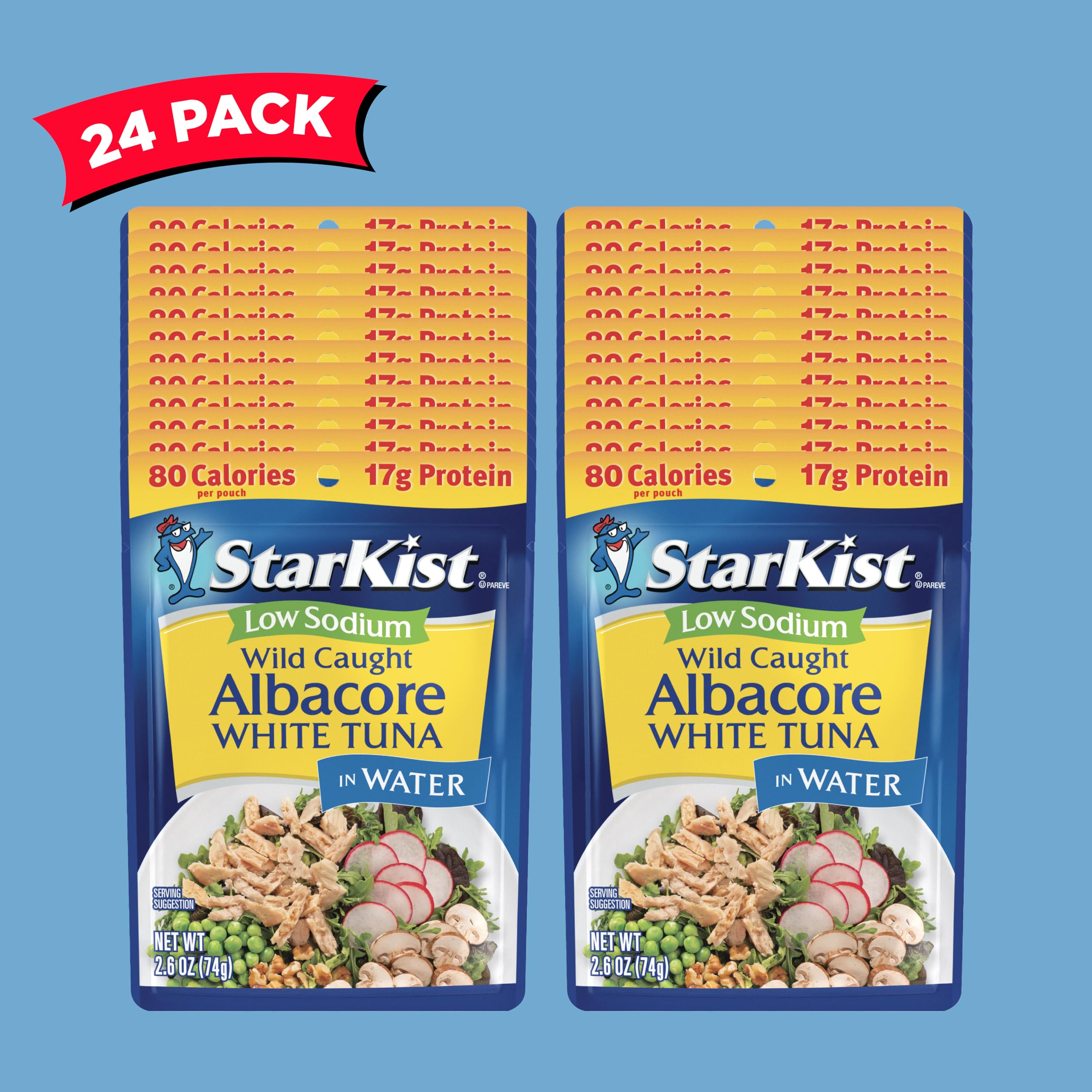 StarKist Low Sodium Albacore Tuna in Water - 2.6 Oz Cans, Pack of 24 | Healthy Protein for Salads, Sandwiches & Meal Prep | BPA-Free, Gluten-Free & Keto-Friendly