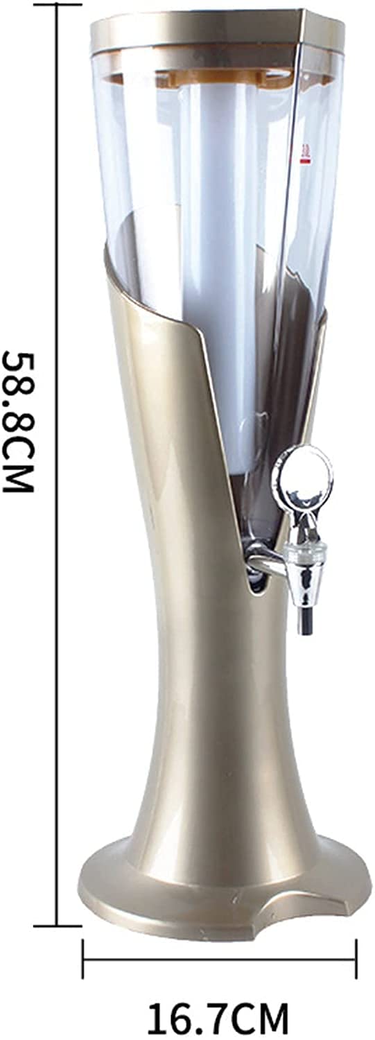 3L LED Beer Tower Dispenser with Ice Cooling & Tap - Perfect for Home, Bar & Party Beverage Dispensing | Beer Column & Drink Dispenser for Chilled Draft Beer