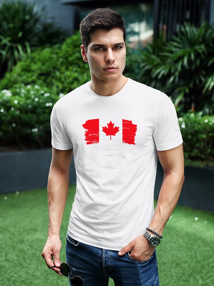 Smartprints Grunge Canada Flag Watercolor T-Shirt for Men - Stylish Graphic Tee for Casual Wear, Street Fashion & Patriotic Outfits