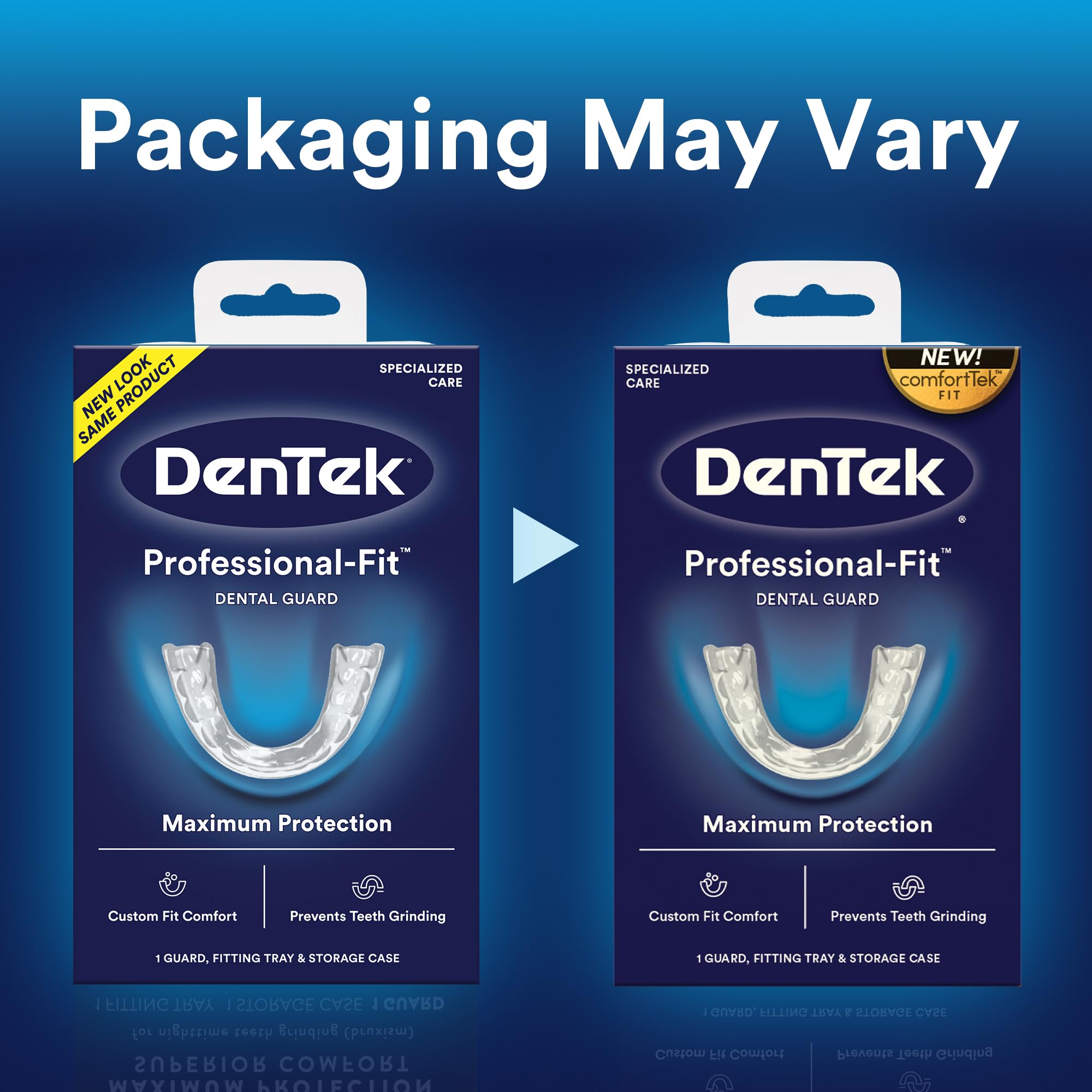 DenTek Professional-Fit Nighttime Teeth Grinding Mouth Guard - Dental Protection for Bruxism & TMJ Relief - Perfect for Sleep, Sports & Stress Relief (1 Count)