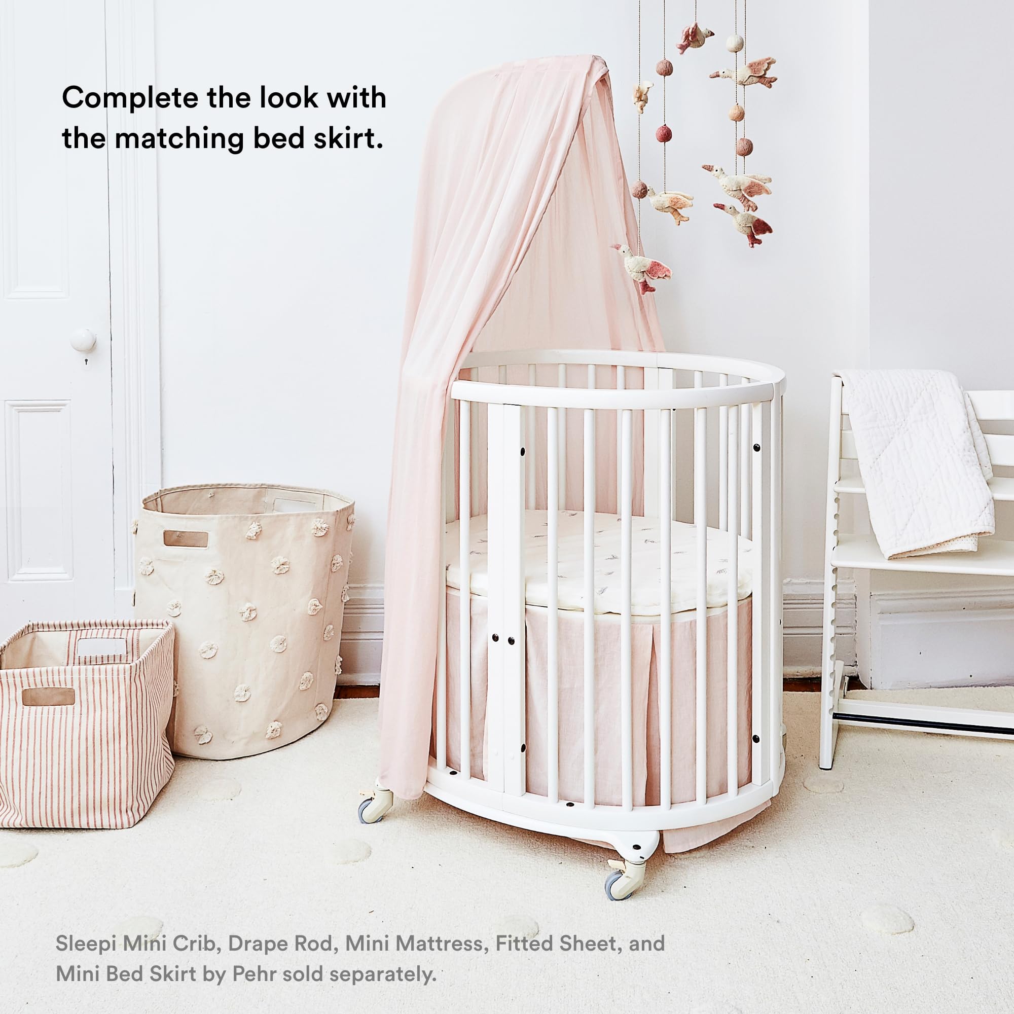 Stokke Sleepi Canopy by Pehr - Grey Baby Crib Canopy for Stokke Sleepi Mini & Standard Cribs | Breathable Mesh, Adjustable Design | Oeko-Tex Certified 100 | Nursery Decor, Newborn Sleep Aid, Baby Shower Gift