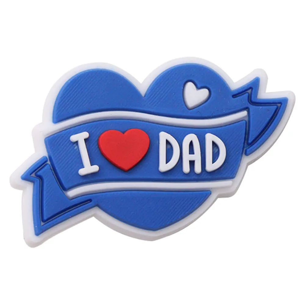 1Pcs I Love Papa Slippers PVC Shoe Button Charms - Best Dad Clog Accessories for DIY, Man Phone Case - Perfect Father's Day Gift for Dad, Husband, Grandfather - Home, Office & Casual Wear