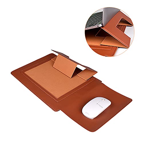Shock-Resistant Laptop Sleeve Case with Stand - Durable Brown Notebook Bag for MacBook, Ideal for Travel, Office, and Daily Commute