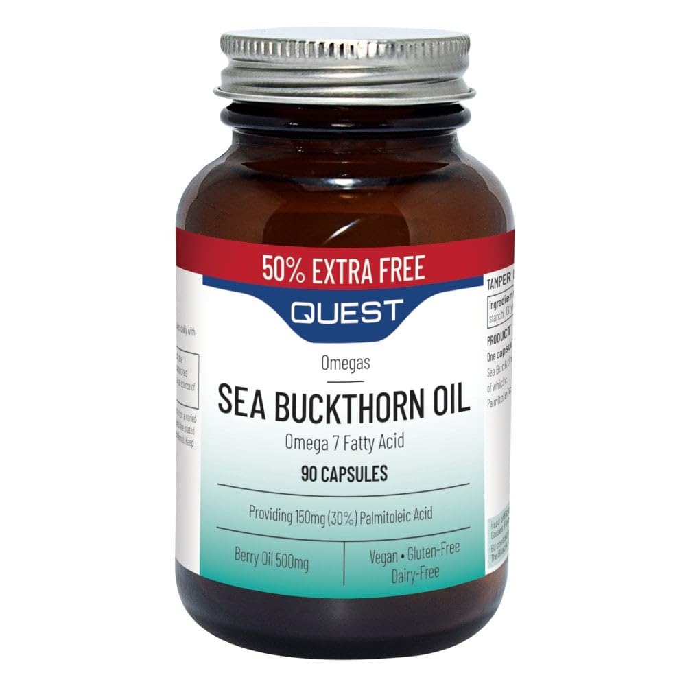 Organic Sea Buckthorn Oil for Skin & Hair - Cold Pressed, 100% Pure, Rich in Omega 7 - Face Moisturizer, Anti-Aging Serum & Hair Growth Treatment - Perfect for Dry Skin Care & Natural Beauty Routine