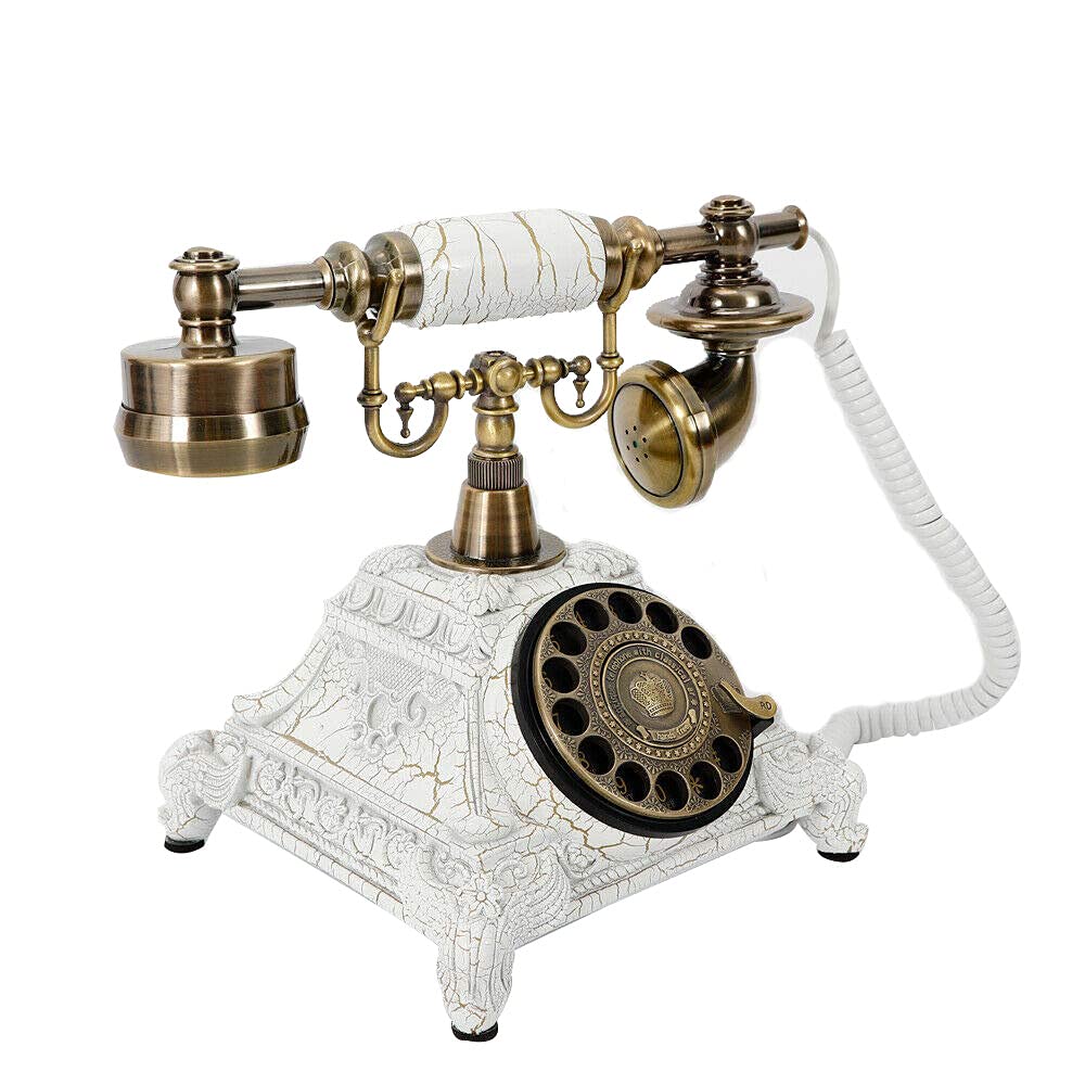 Vintage Rotary Corded Desk Phone - Retro Antique Telephone with Handset, Classic Home Decor (Style 1) - Perfect for Vintage Themed Offices, Home Decor & Collector's Display
