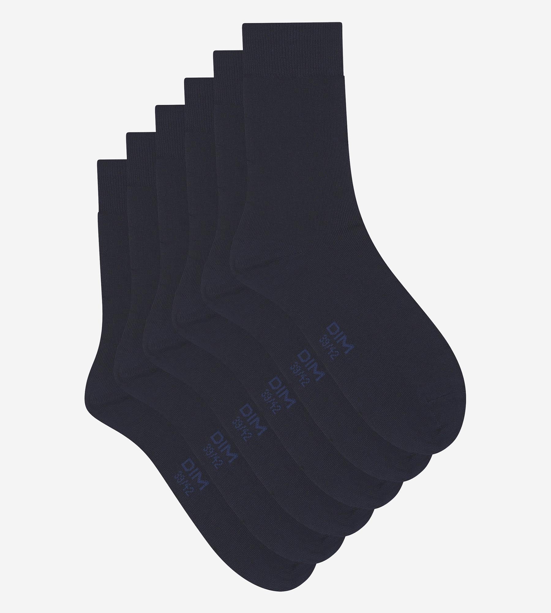 3 Pairs Men's Navy Blue Cotton Comfort Socks - Soft, Breathable & Durable for Everyday Wear, Work & Sports