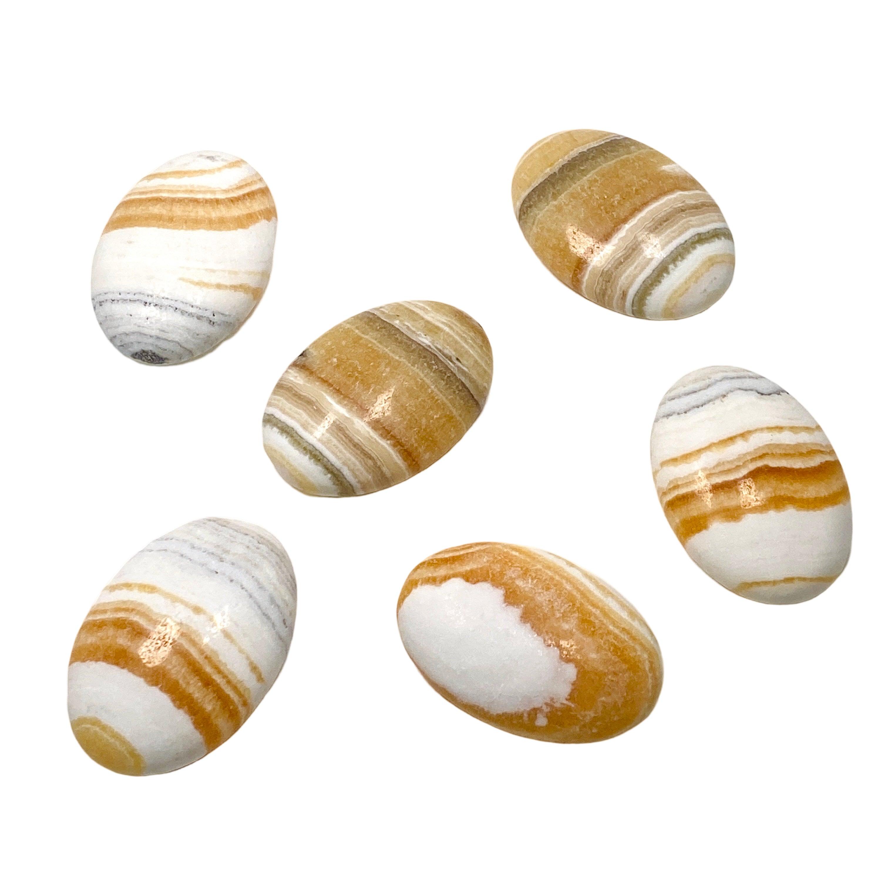 Natural Dendritic Orange and White Calcite Palm Stone - Healing Crystal for Meditation, Stress Relief & Energy Balancing - Perfect for Home Decor, Yoga Practice & Spiritual Healing
