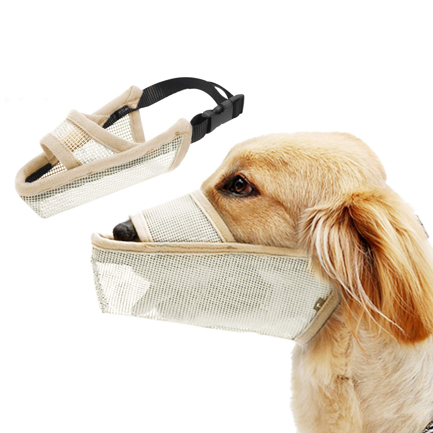TANDD Soft Nylon Adjustable Dog Muzzle - Breathable Mesh Anti-Biting Anti-Barking Muzzle for Small Medium Large Dogs - Perfect for Grooming, Training & Vet Visits