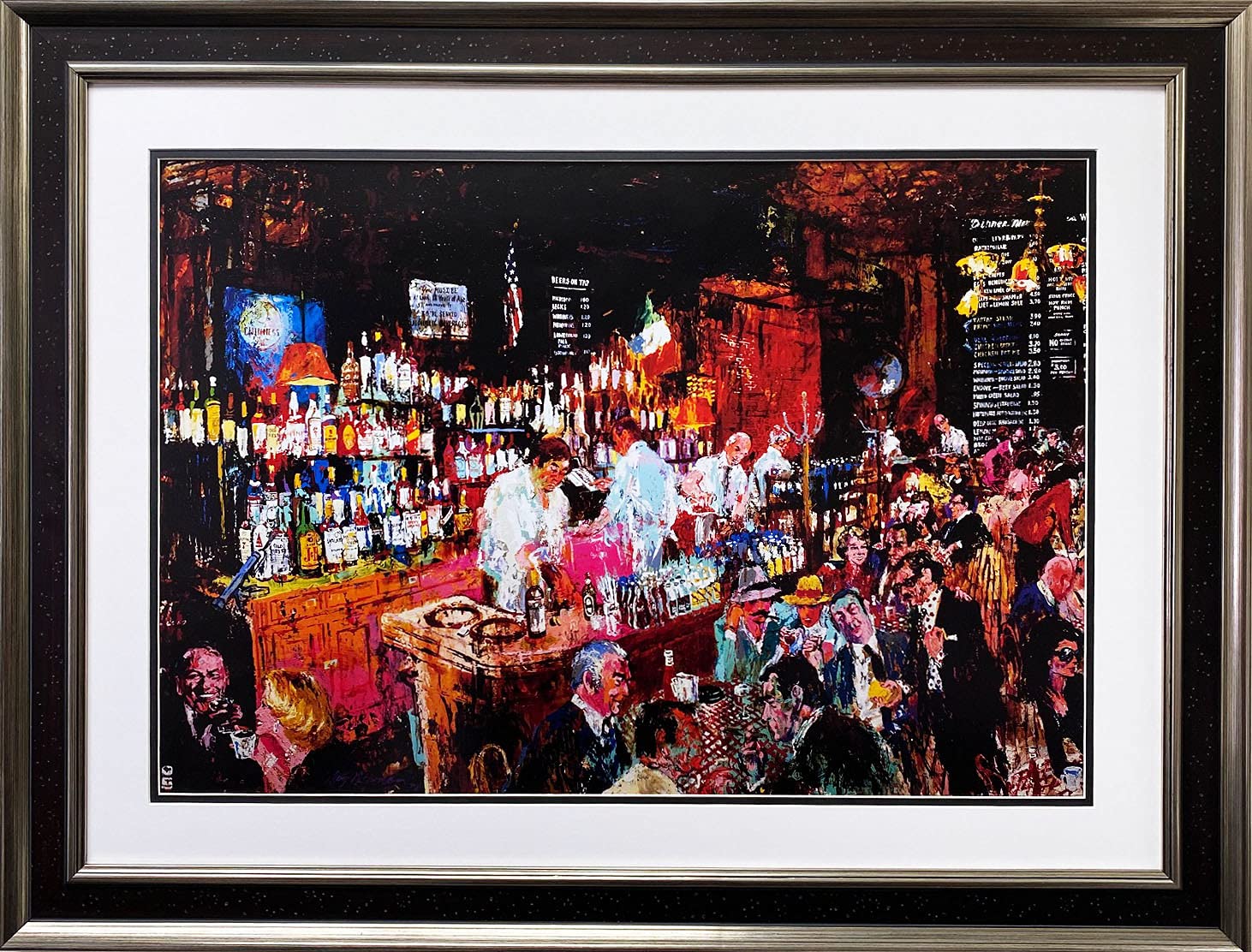 Gallerygems LeRoy Neiman 'P.J. Clarkes' Custom Framed Art Print 26x34 Inches - Premium Wall Decor for Living Room, Office & Art Collection