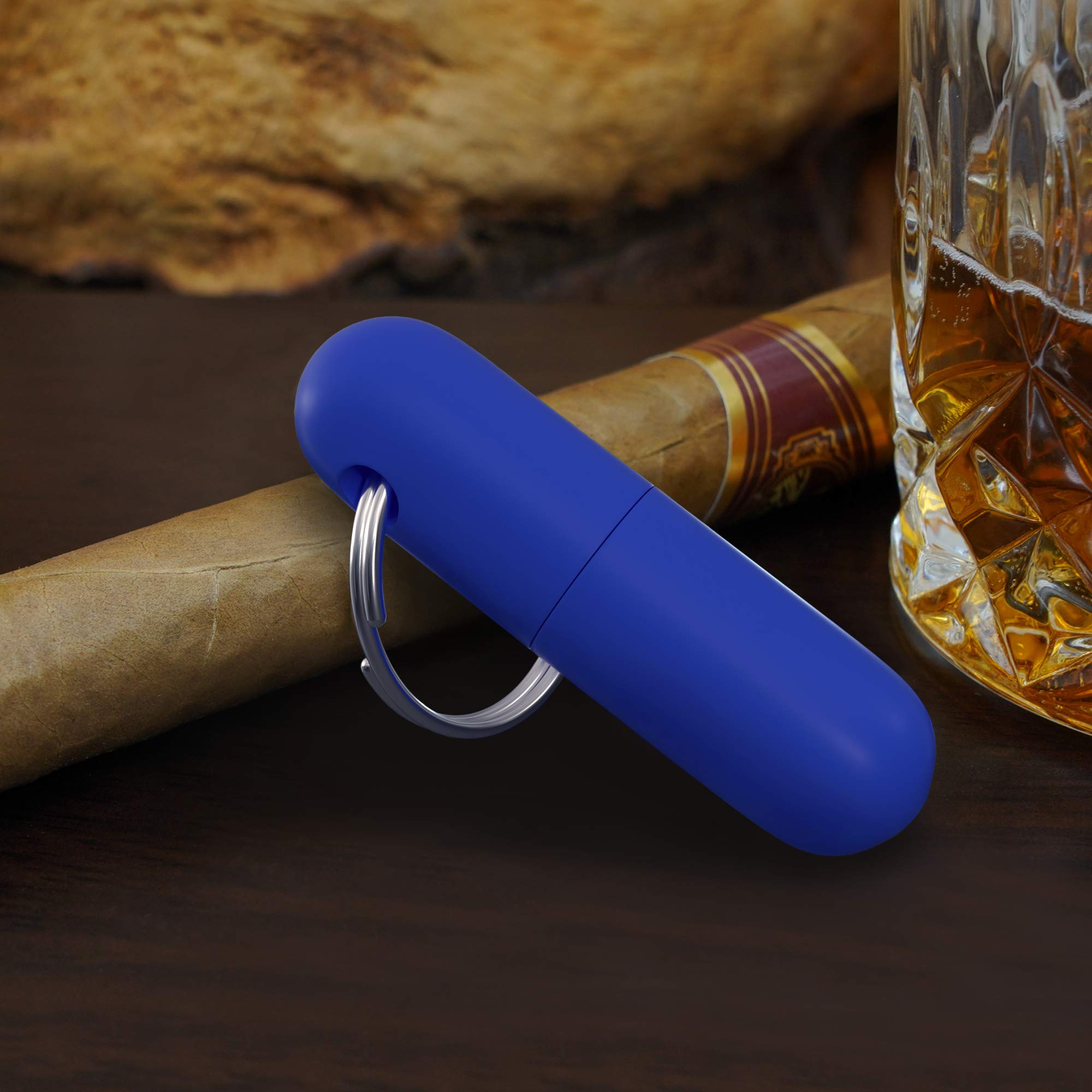 Premium Stainless Steel Cigar Punch Keychain - 8mm Hole for Perfect Cigar Cutting | Compact & Durable Bullet Style Cutter | Ideal for Outdoor, Travel & Gifting (Cigar Accessories)