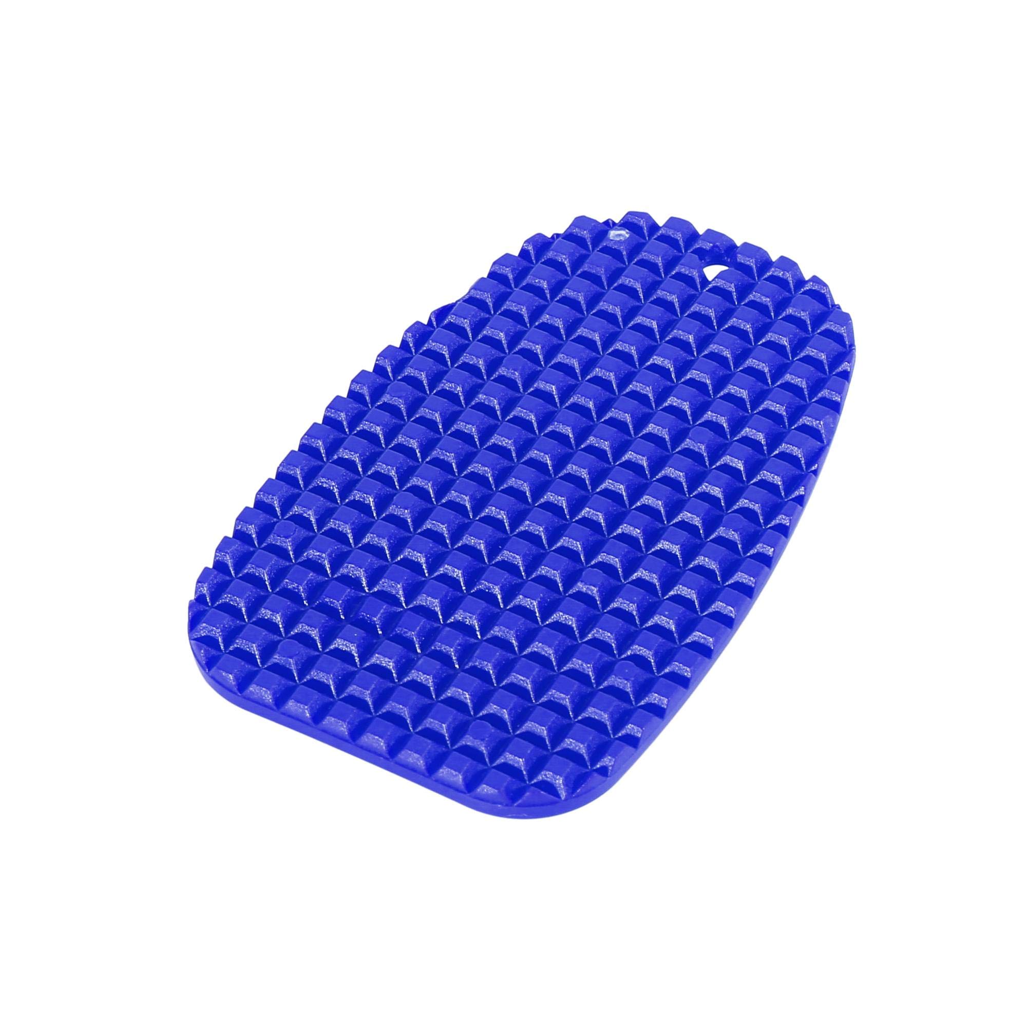 2pcs Motorcycle Kickstand Pad Support Plate - Non-Slip Parking Stand Extension for Dirt Bikes & Cruisers - Heavy Duty Side Stand Foot - Perfect for Parking on Soft Ground, Sand or Hot Pavement (Blue)