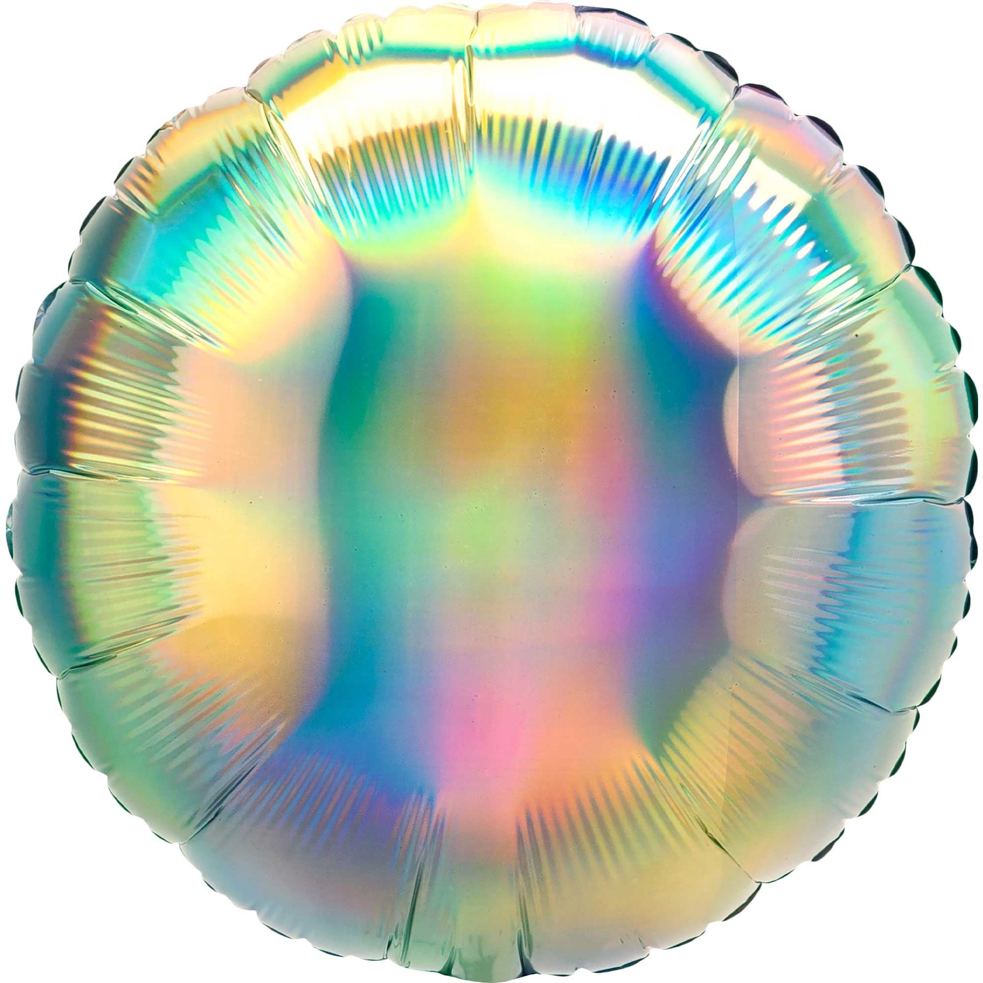 45cm Standard Holographic Iridescent Pastel Rainbow Circle Balloon - Perfect for Birthday Parties, Baby Showers & Wedding Decorations