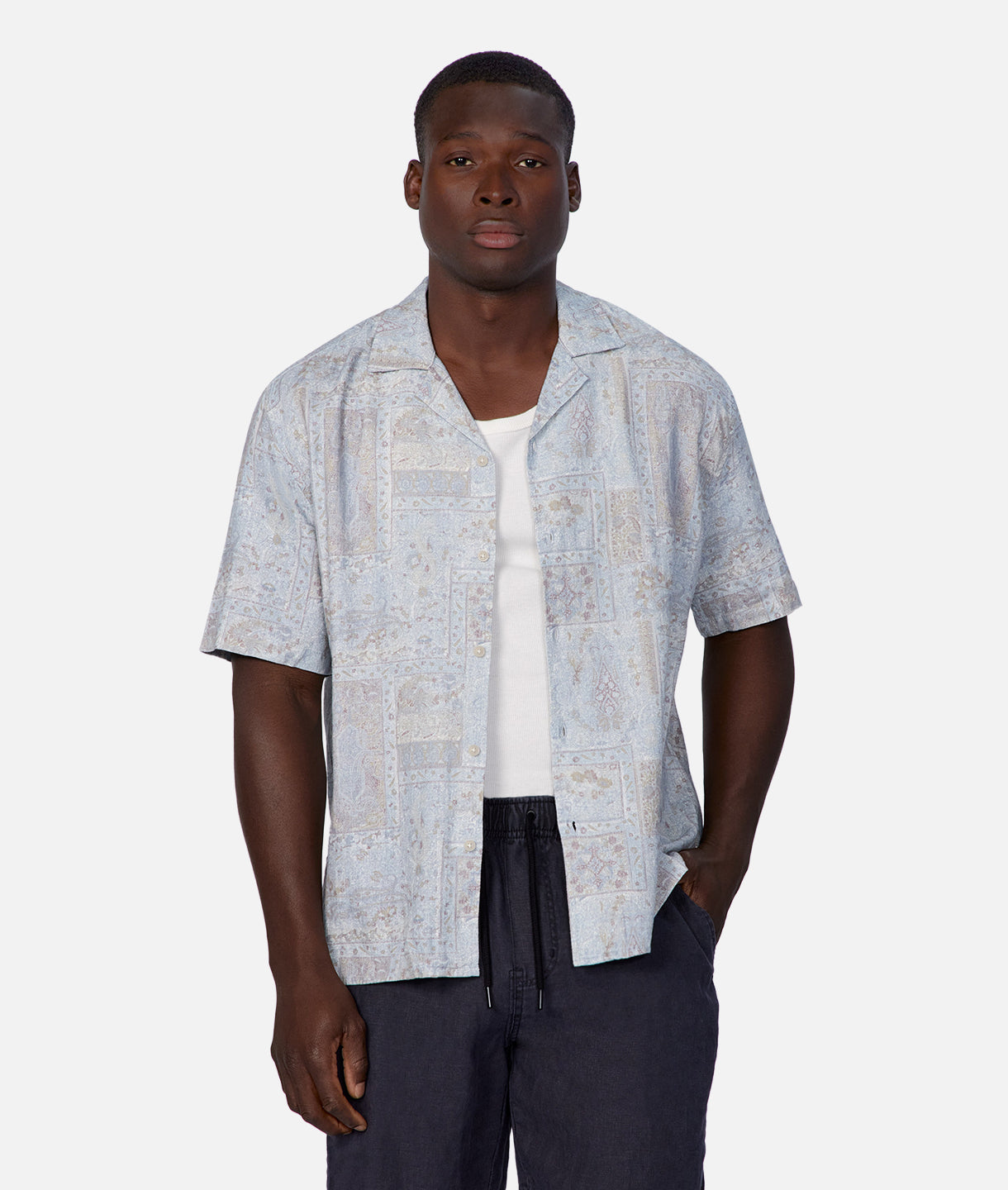 The Ryder Short Sleeve Shirt in Light Blue Stone - Casual Summer Wear for Men | Perfect for Outdoor Activities & Beach Vacations