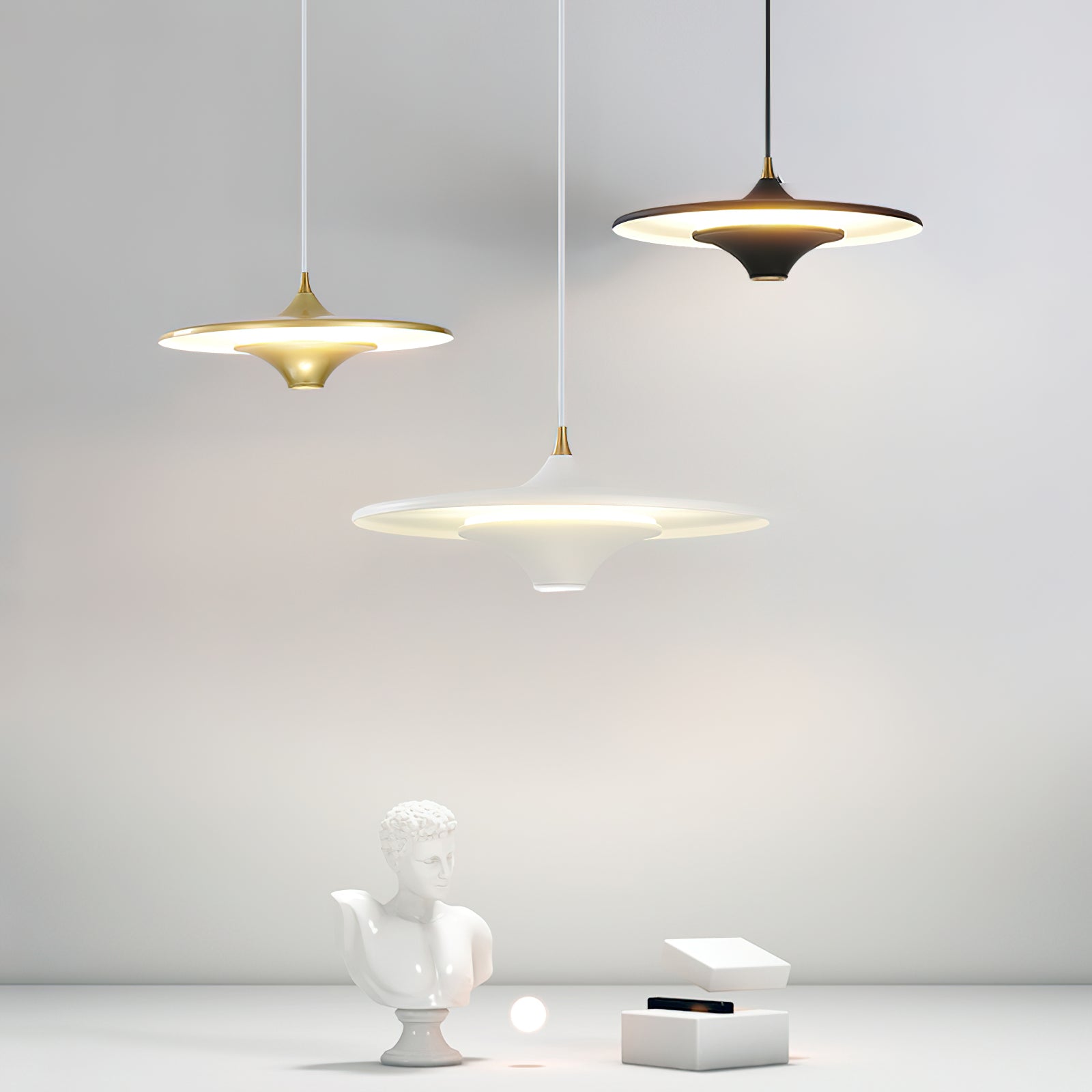 Stylish Small Spaceship Pendant Lamp - Modern UFO-Inspired Ceiling Light for Bedroom, Living Room & Kids Room Decor