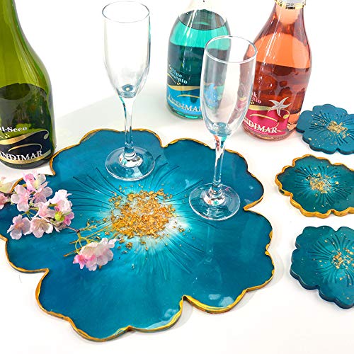 6-Piece Silicone Resin Coaster Molds Set for DIY Epoxy Agate Coasters - Faux Agate Slices Making Kit for Home Decor, Tabletop Protection & Unique Gift Ideas
