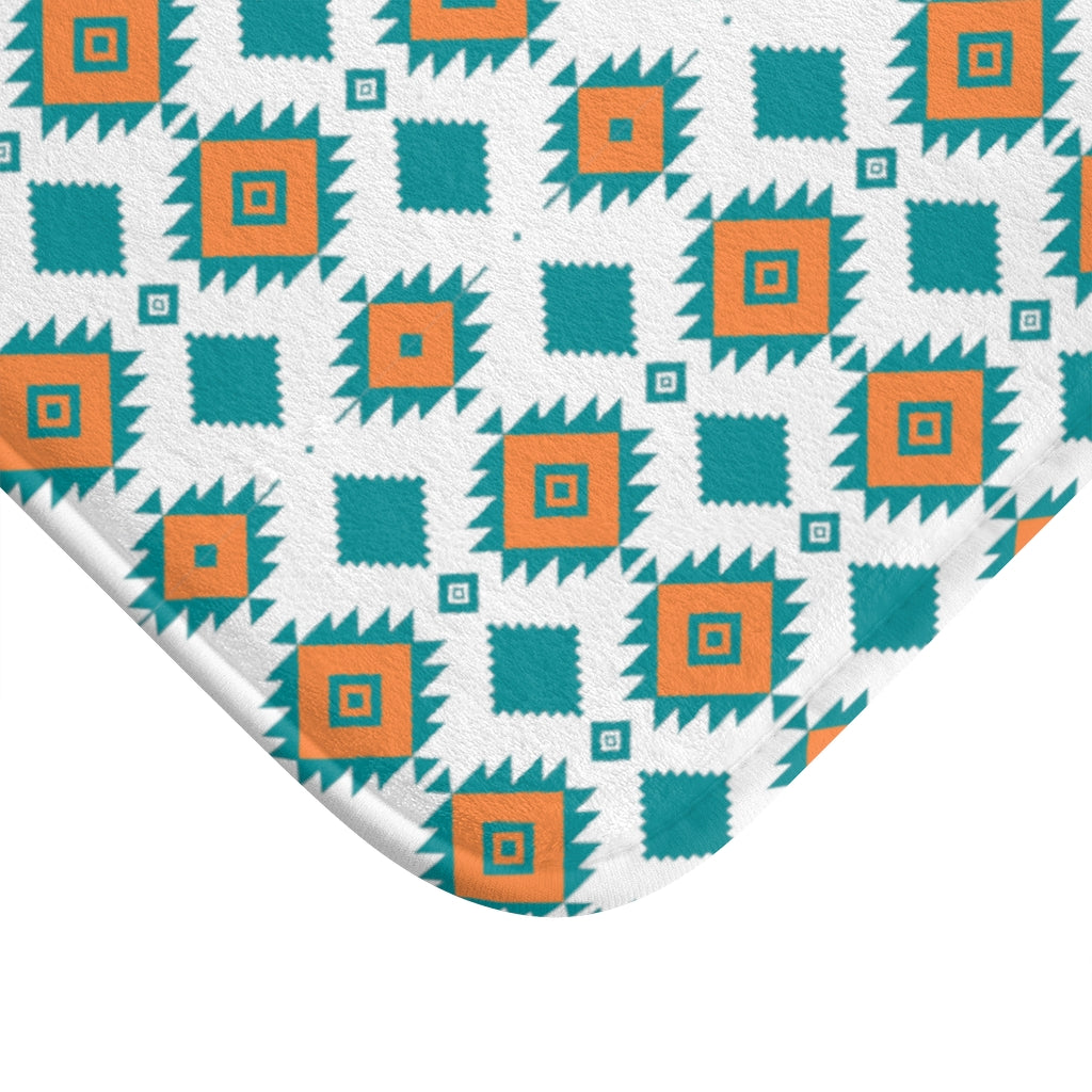 Southwestern Bath Mat - Non-Slip Boho Bathroom Rug for Showers & Bathrooms | Soft Absorbent Cotton | Southwestern Decor for Bathroom & Vanity Areas