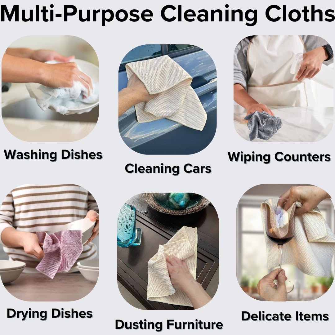 Premium Microfiber Cleaning Cloths - 12