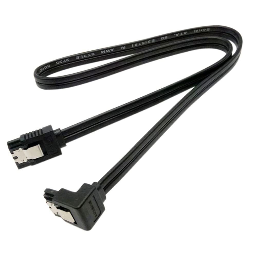 40cm SATA 3.0 Cable - 6Gbps Right Angle 90 Degree SATA III Data Cable for HDD SSD Hard Drive - High Speed Transfer for PC Laptop Desktop Computer Upgrades & Data Recovery