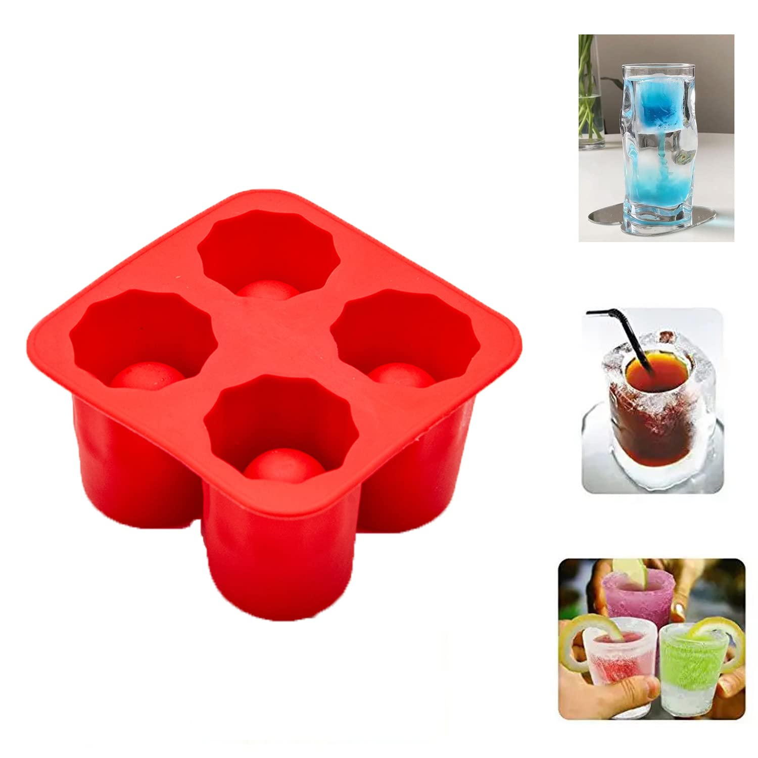 Premium Silicone Ice Cube Mold for Cocktails, Whiskey, Bourbon & Wine - Waterfall Design for Faster Cooling - Perfect for Americano, Iced Coffee & Chilled Drinks at Home or Bar