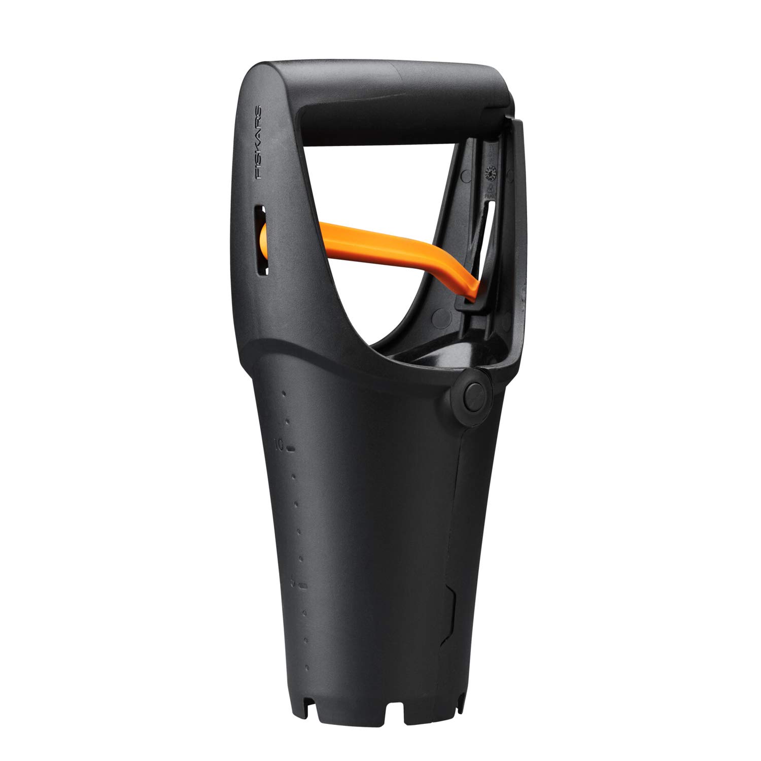 Fiskars Black/Orange Flower Bulb Planter - 24 cm Lightweight Plastic Garden Tool for Planting Bulbs, Seeds & Seedlings - Ideal for Home Gardening, Landscaping & Outdoor Planting (Model 1057079)