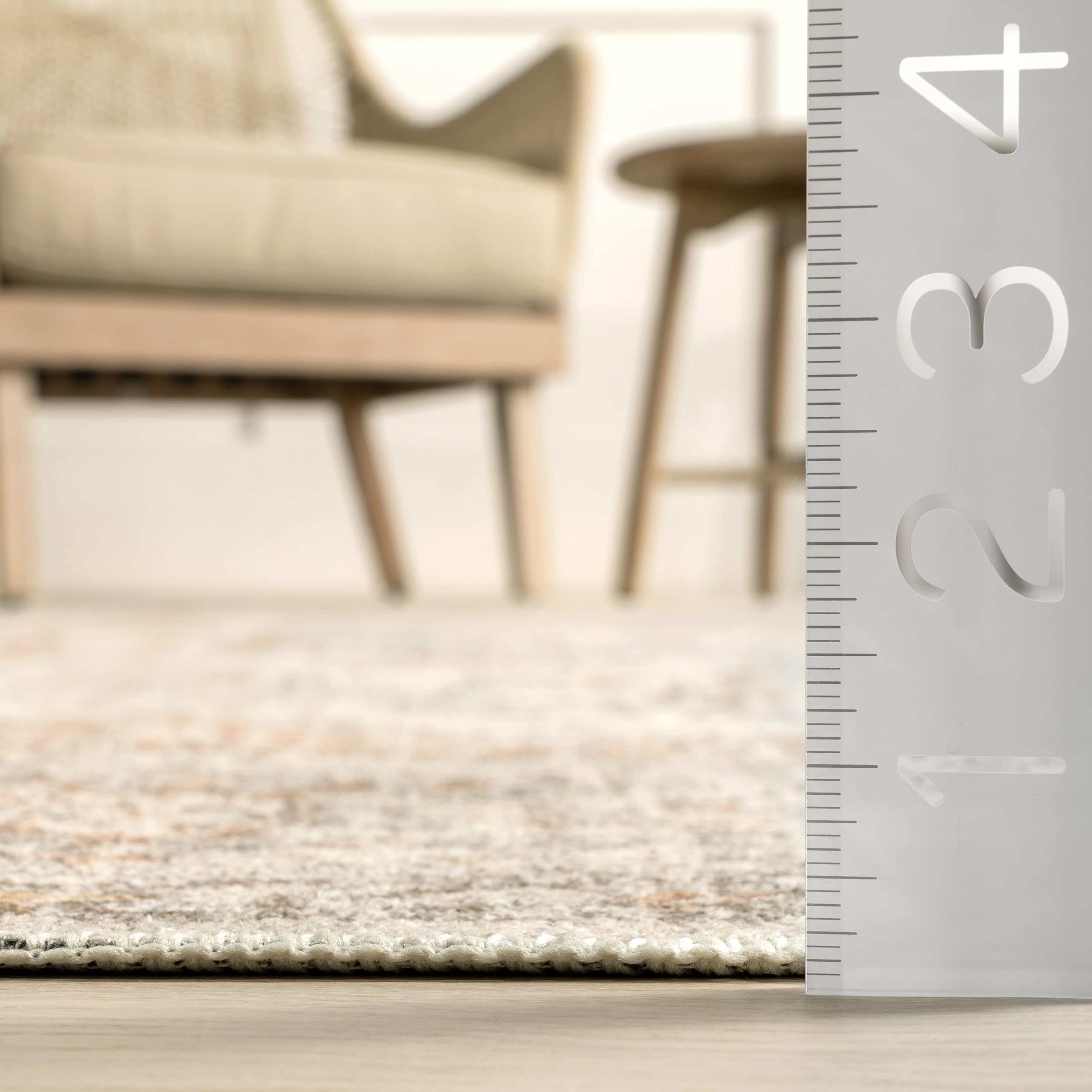 nuLOOM 8' x 10' Washable Area Rug - Stain Resistant, Non-Slip Backing, Low Profile - Jacquie Light Grey - Perfect for Living Room, Bedroom & Dining Room - Soft & Durable for Everyday Use