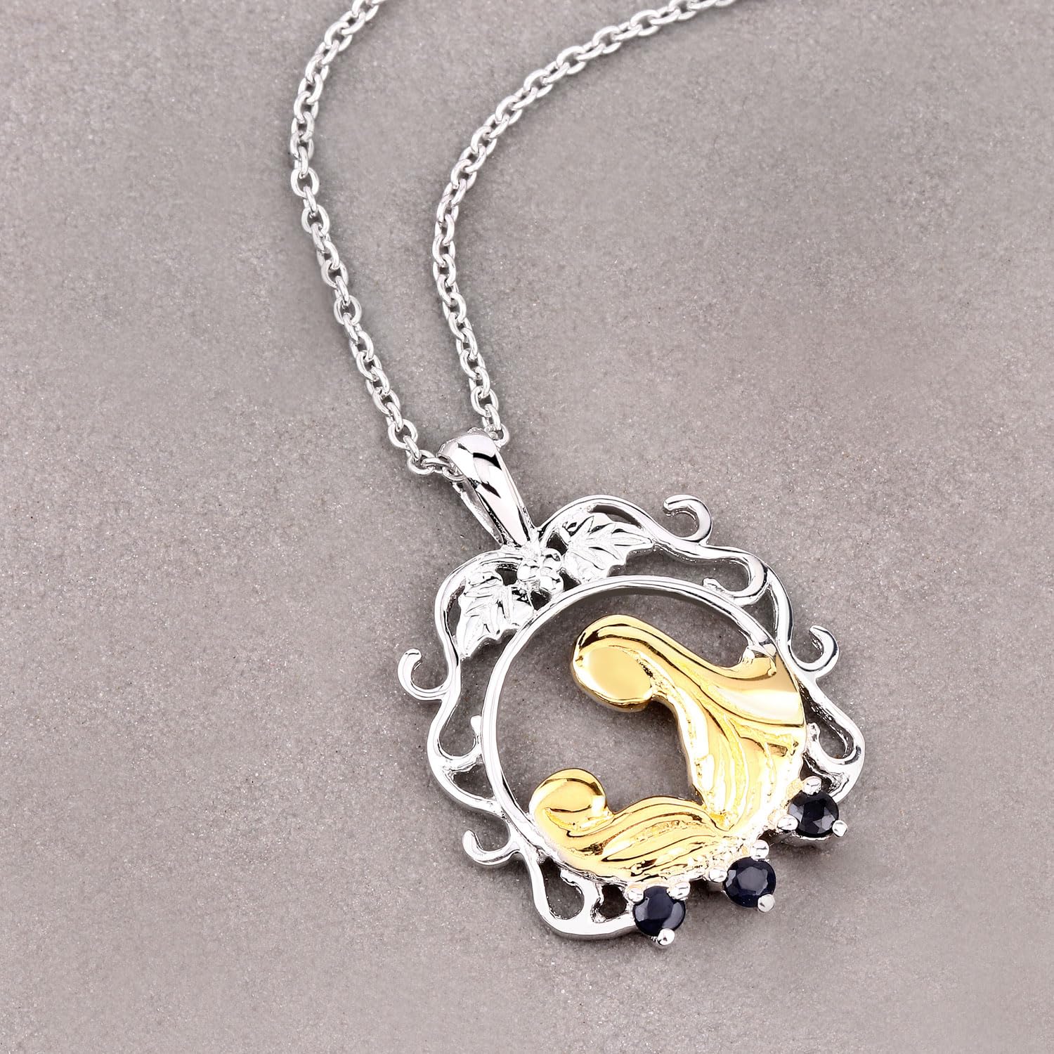Authentic Blue Sapphire Mom Pendant Necklace - Elegant Sterling Silver Jewelry Gift for Mother's Day, Birthday & Anniversary | Perfect for Special Occasions & Everyday Wear