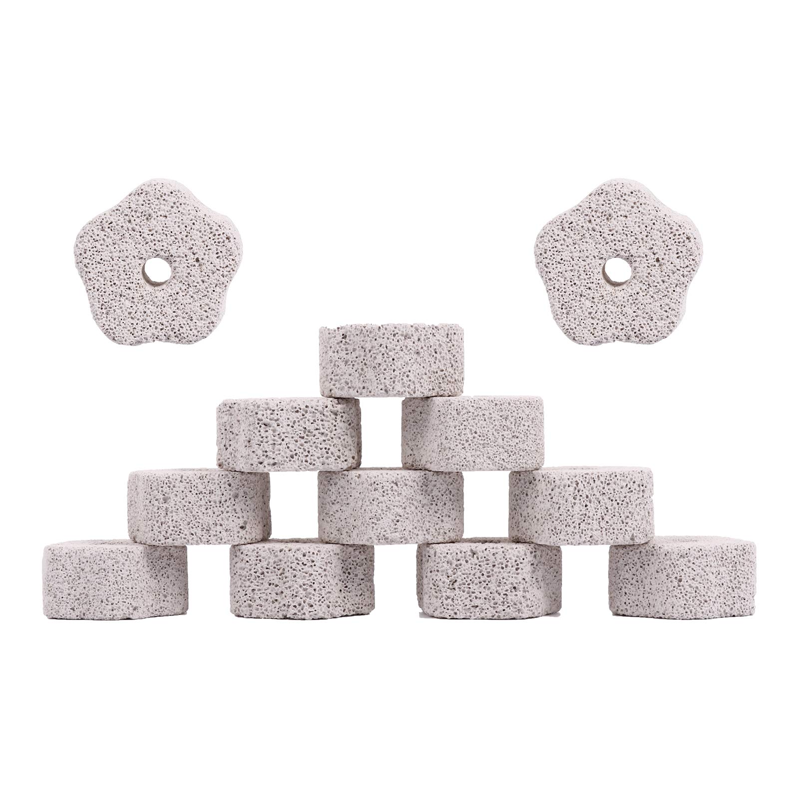 12Pcs Mineral Stone Chew Toys for Small Pets - Hamster & Rabbit Teeth Grinding Stones with Holes | Durable Pet Supplies for Dental Health & Boredom Relief - Perfect for Cage Accessories & Chewing Fun