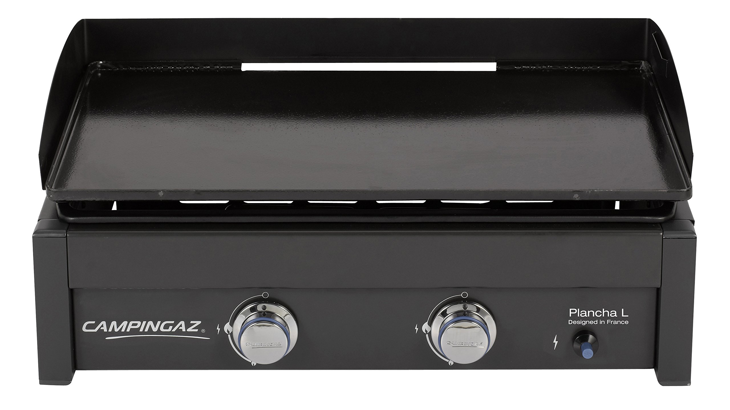 Campingaz Gas Plancha L - 2 Burner Portable Tabletop Gas Grill with 7.5kW Power, Large Non-Stick Steel Griddle for BBQ & Teppanyaki Cooking | Perfect for Camping, Backyard Parties & Outdoor Adventures