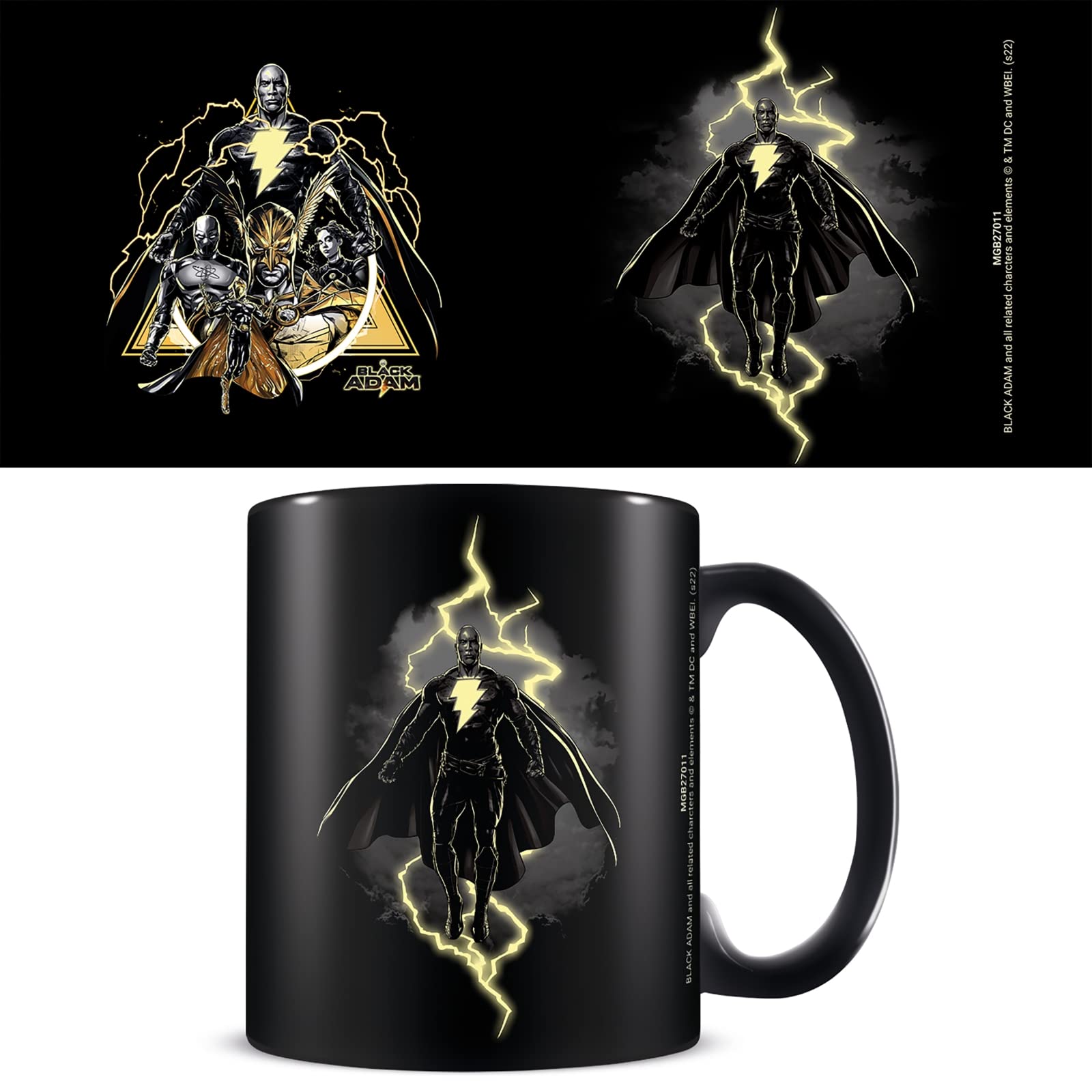 Official DC Comics Black Adam Lightning Design Coffee Mug - Collectible Gift Box for Fans & Superhero Lovers - Perfect for Home, Office & Geek Decor