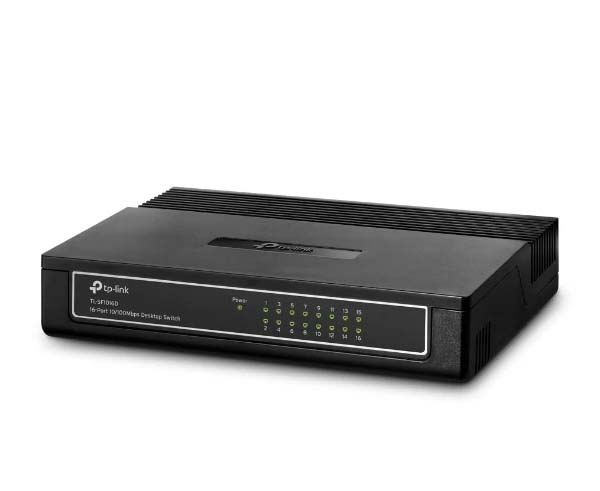 16-Port 10/100Mbps Gigabit Ethernet Network Switch for Home & Office - High-Speed Desktop LAN Hub for Gaming, Streaming & Business Networking
