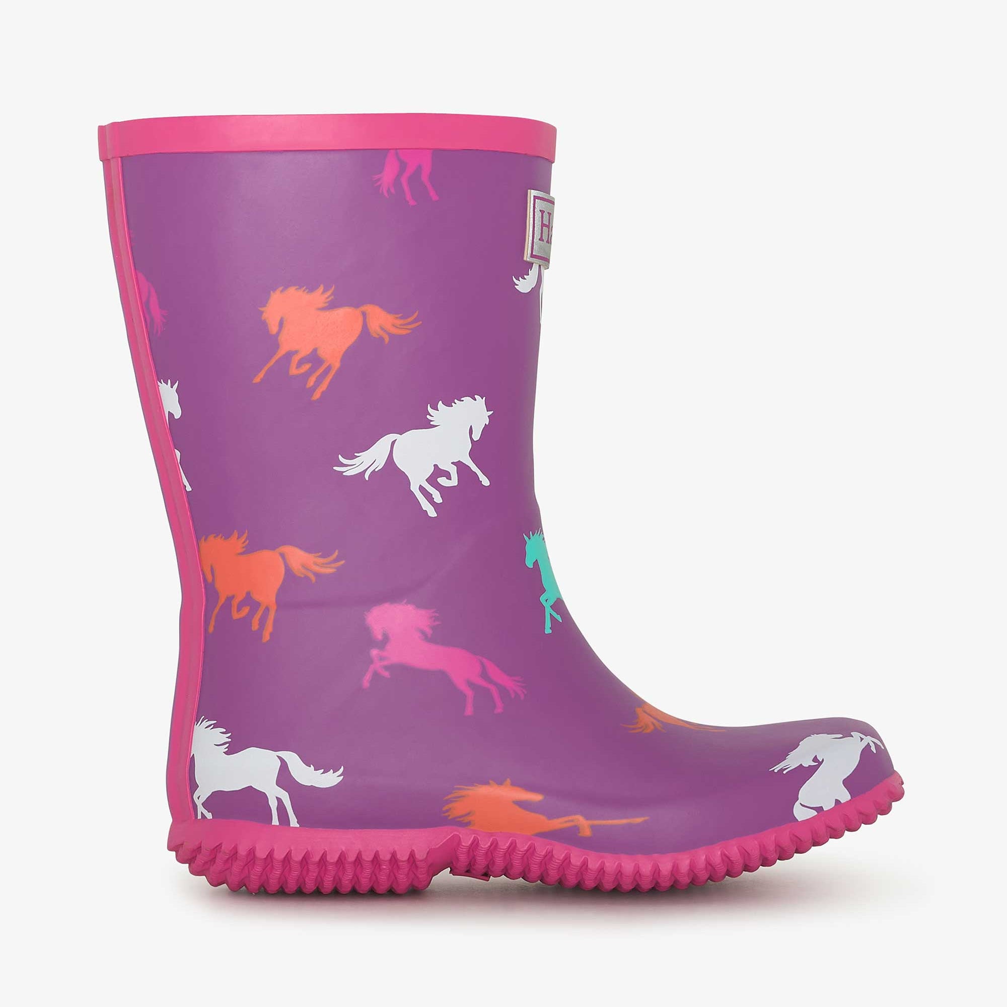 Hatley Leaping Horses Packable Rain Boots for Kids - Waterproof Rubber Rain Boots with Fun Animal Print - Perfect for Outdoor Play, Puddle Jumping & Rainy Day Adventures