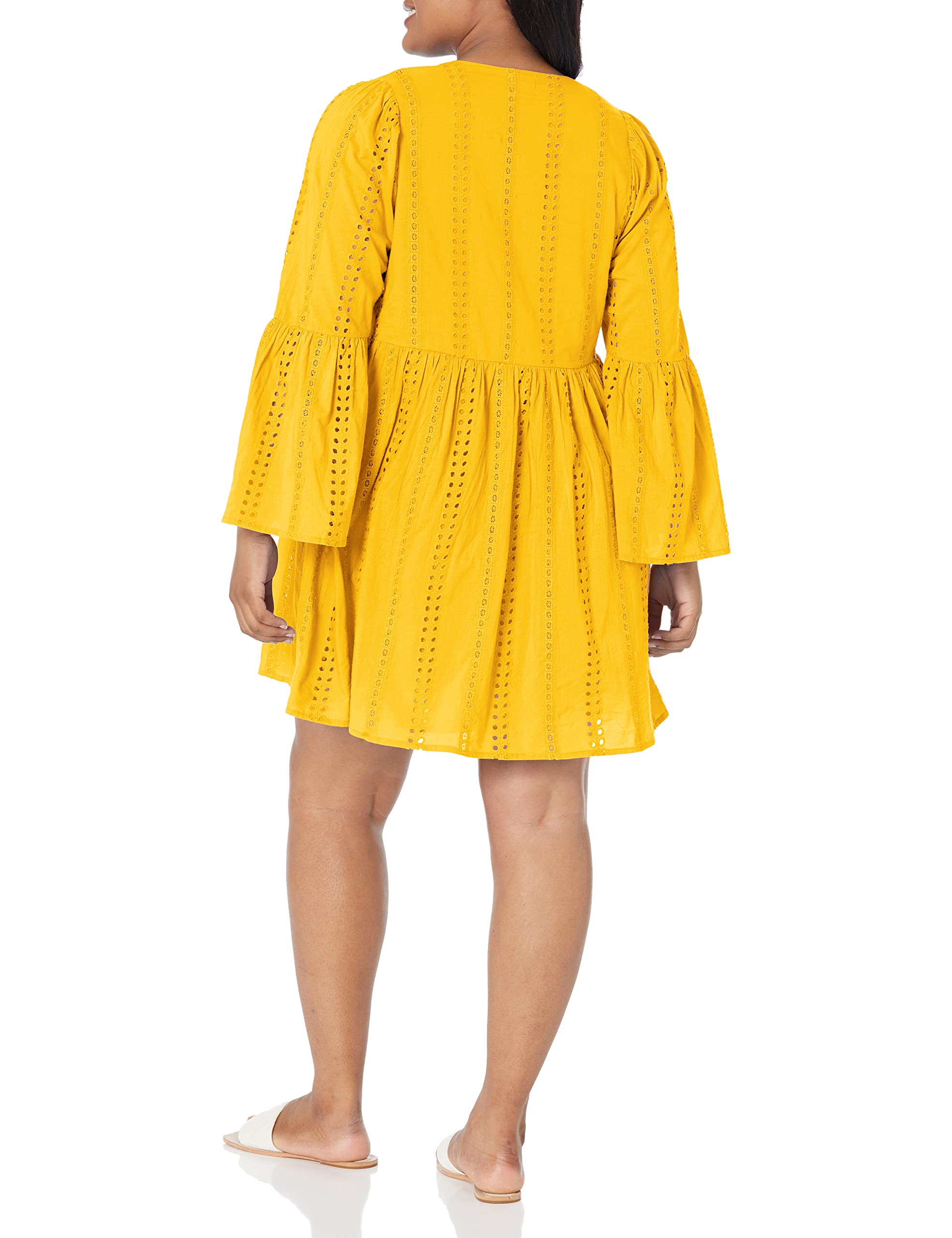 Mud Pie Women's Raylee Eyelet Dress - Floral Summer Maxi Dress with Lace Trim for Beach, Wedding & Casual Wear