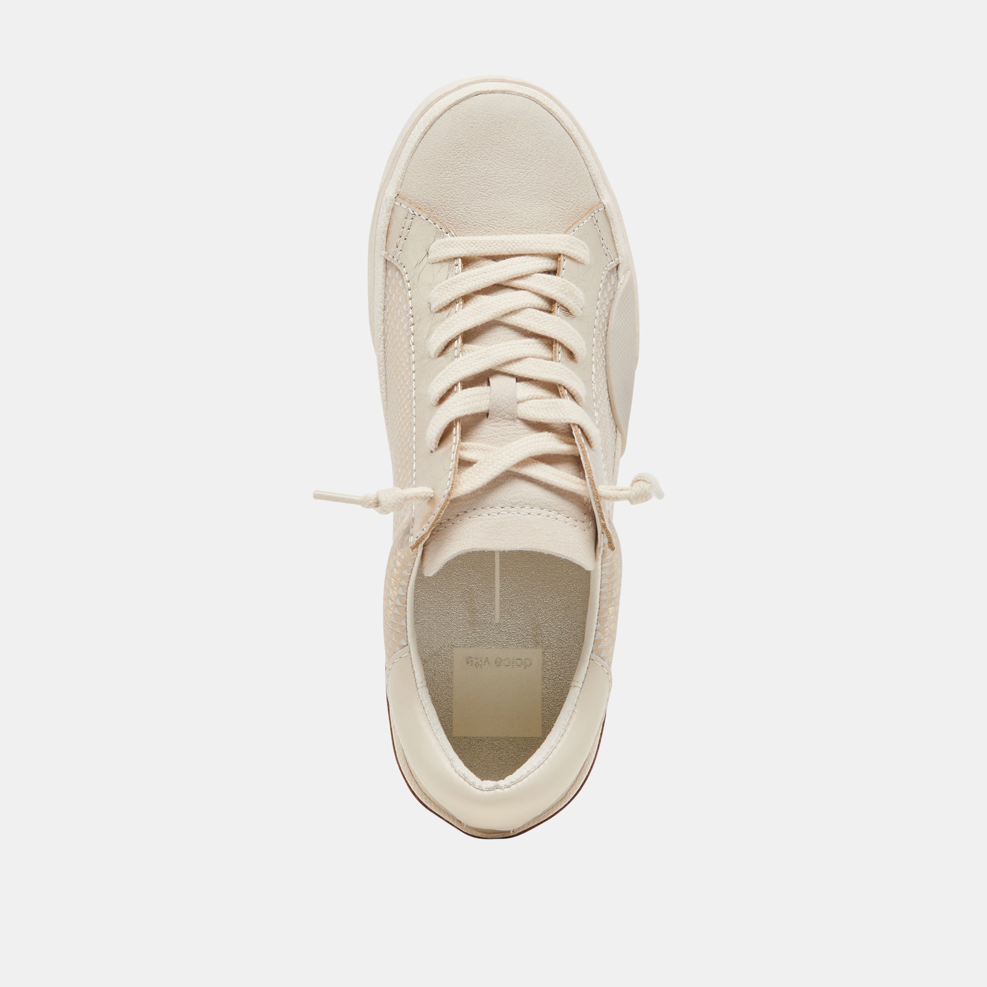ZINA Women's Champagne Embossed Leather Sneakers - Comfortable Casual Shoes for Walking, Running & Everyday Wear