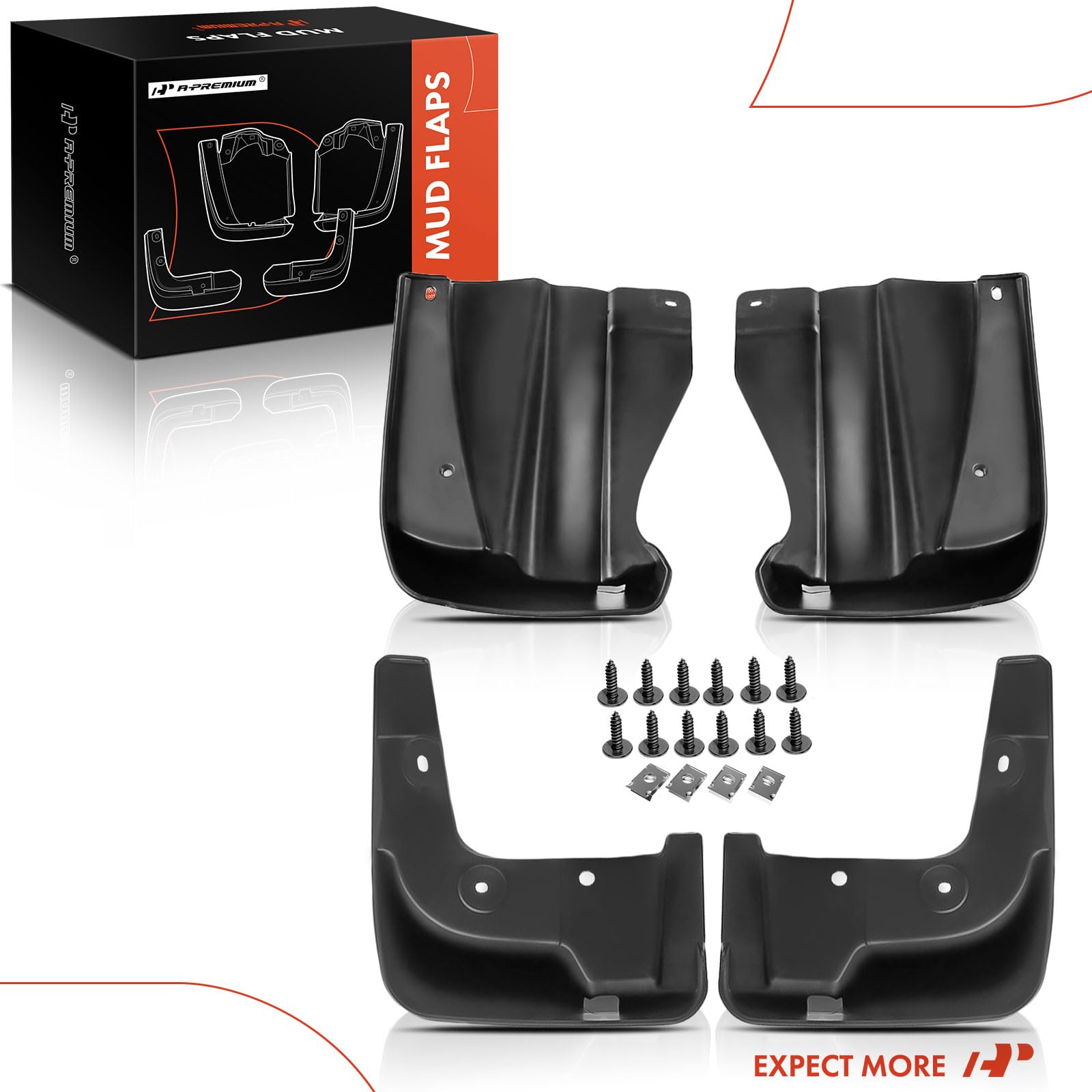 Premium 4PCS Mud Flaps Splash Guards for 2009-2013 Honda Odyssey - Front & Rear Set with Hardware Accessories | Durable Protection Against Road Debris & Weather for Mini Passenger Vans