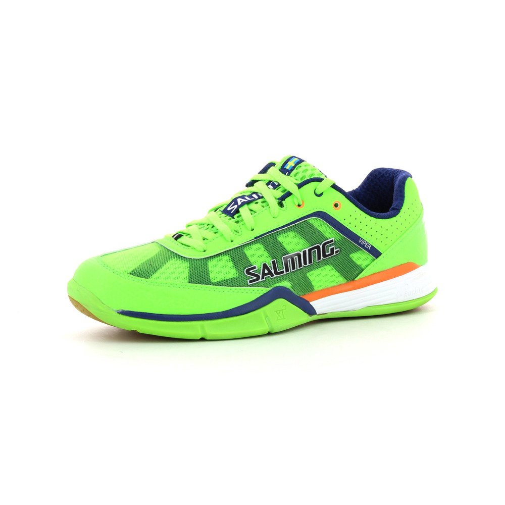 Salming Viper 2.0 Indoor Handball Shoes - White/Blue/Red - Lightweight & Breathable for Competitive Play | Perfect for Indoor Sports, Training & Court Games
