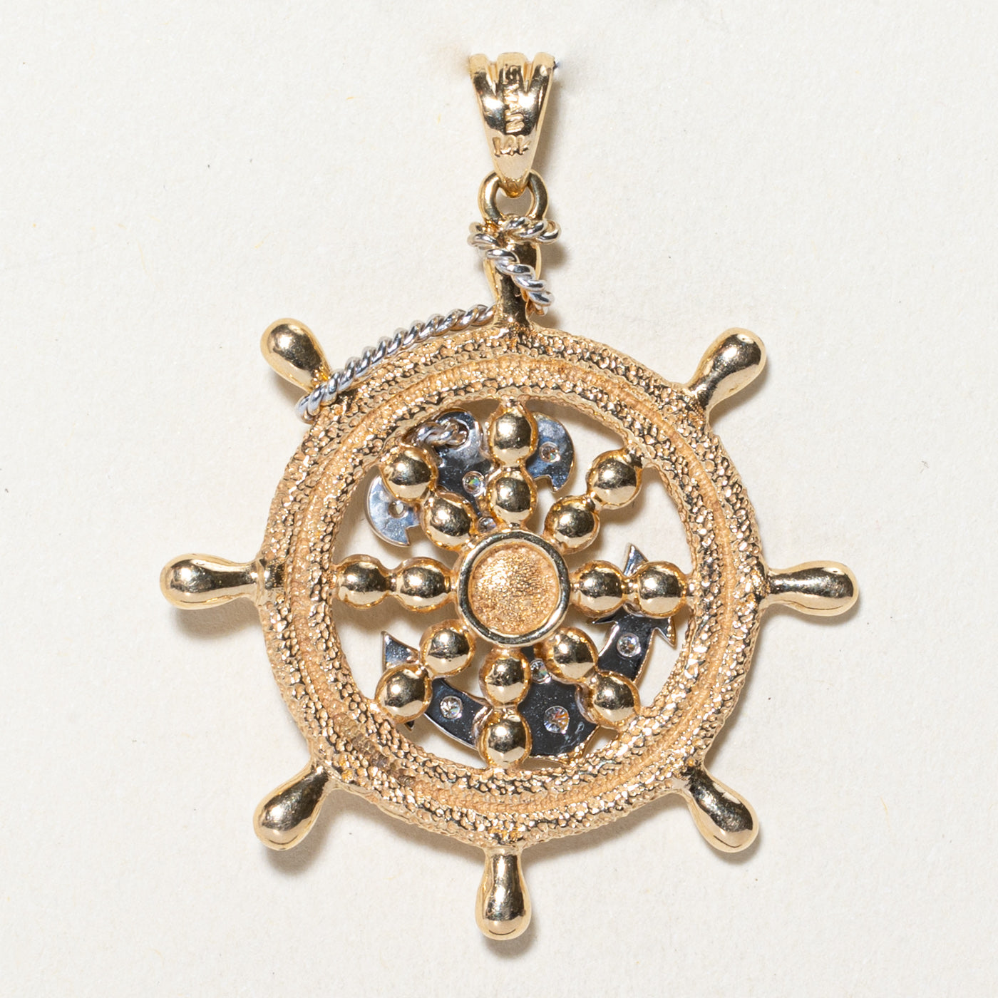 0.36ctw Diamond Anchor & Helm Pendant Necklace - Nautical Jewelry for Women - Perfect for Gifts, Anniversaries & Everyday Wear