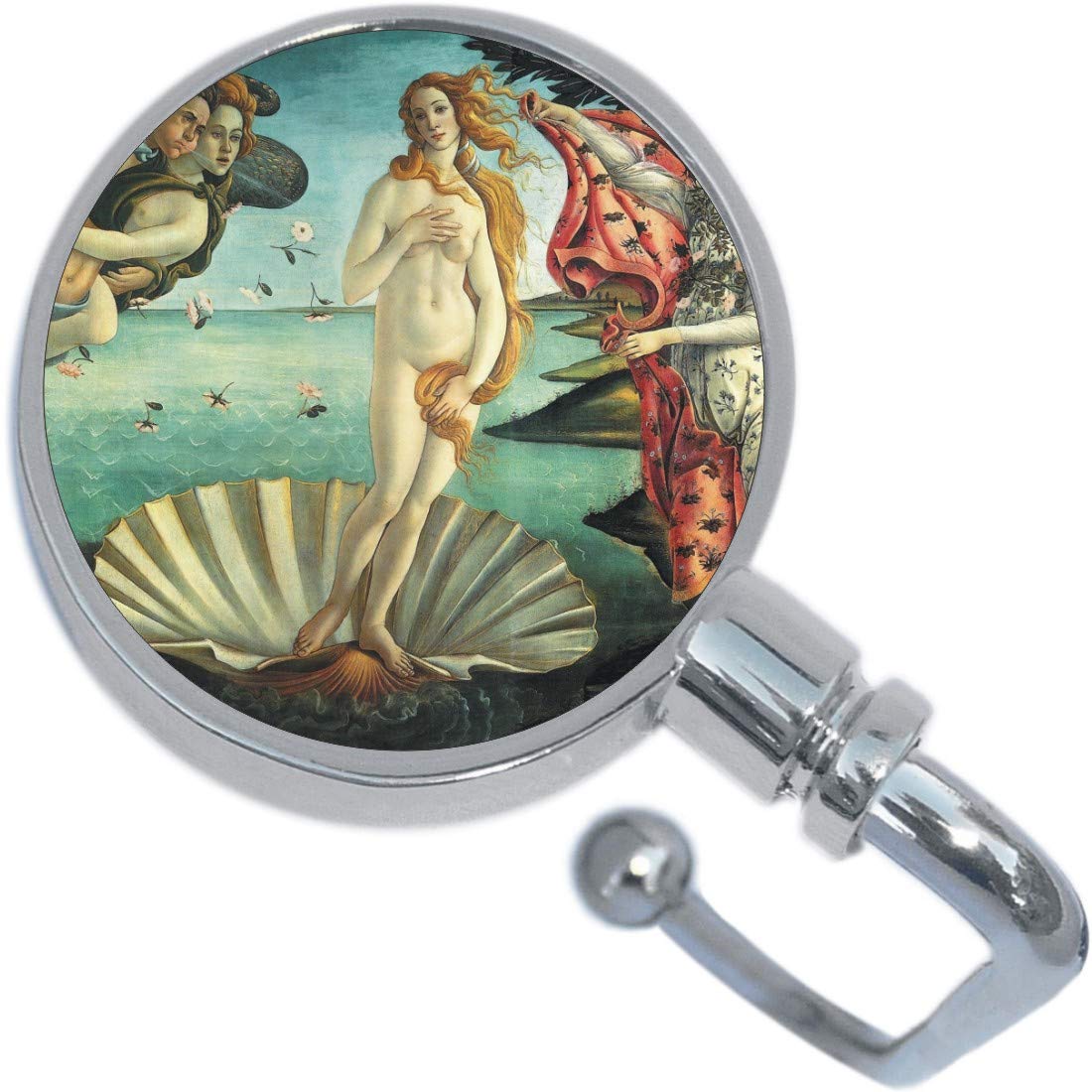NewCharms Birth of Venus by Botticelli Renaissance Style Purse Hanger & Pouch - Perfect for Handbag Organization, Gift Giving, and Art Lovers