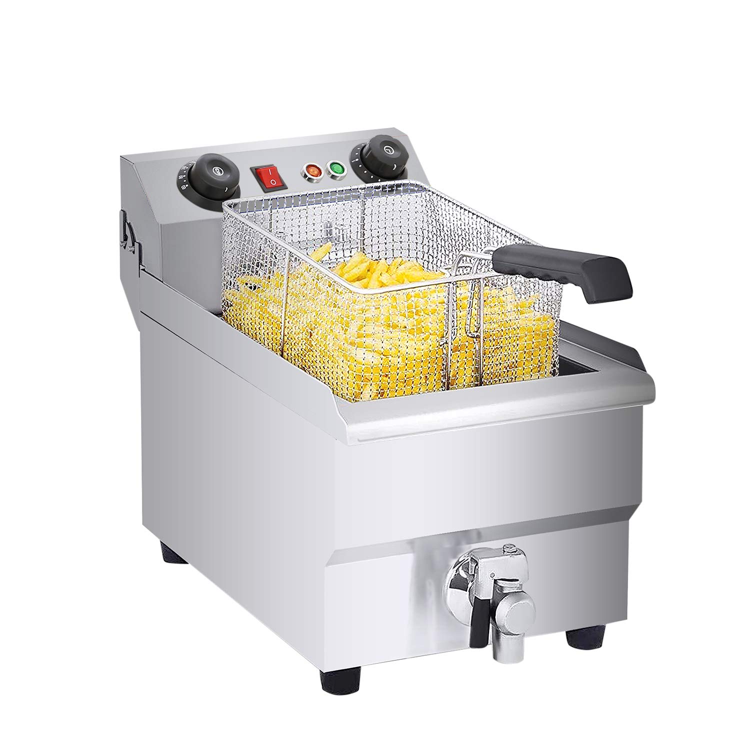 ALDKitchen Commercial Deep Fryer - 11.5L Electric Oil Fryer with Removable Basket, Stainless Steel Snack Machine 110V for Restaurants, Food Trucks & Home Use