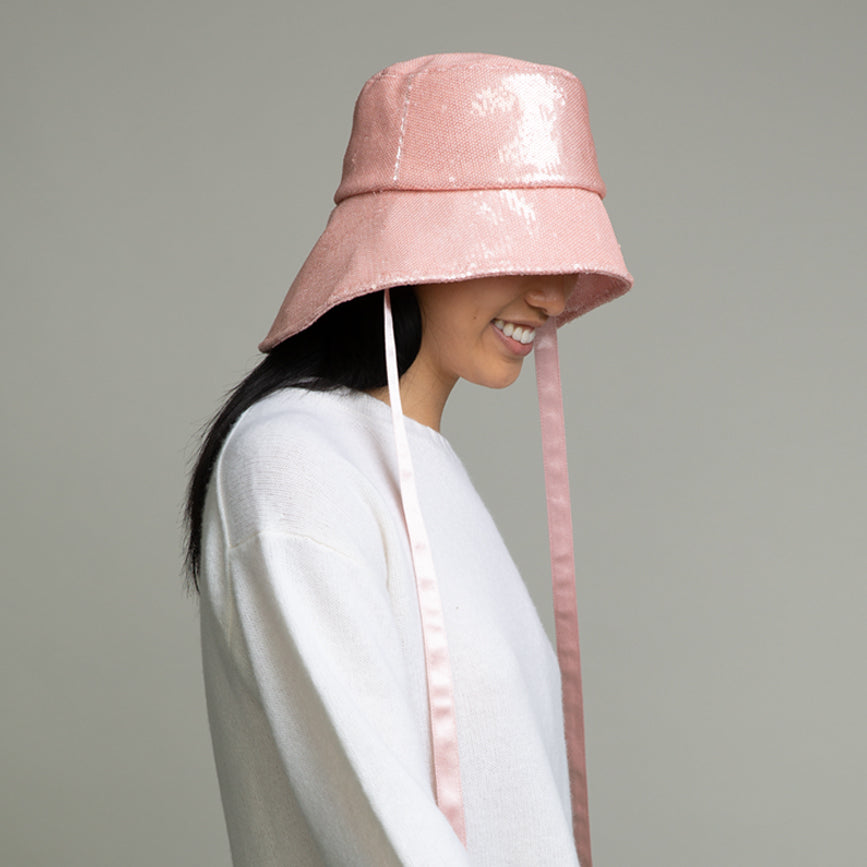 Ally Sequin Packable Bucket Hat for Women - Stylish Foldable Travel Sun Hat with Sparkly Sequins, Perfect for Beach, Music Festivals & Summer Outfits
