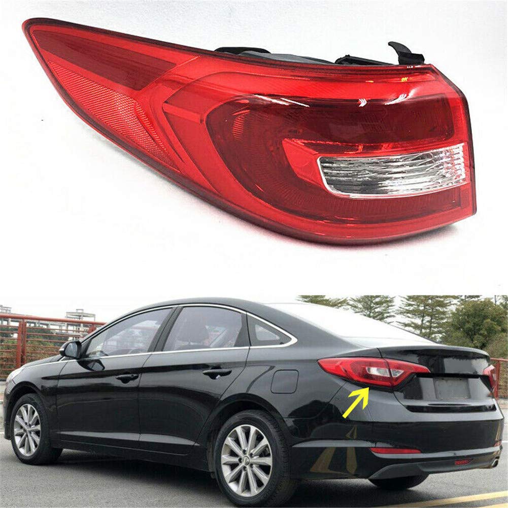 2015-2016-2017 Hyundai Sonata LED Tail Light Cover - Left Driver Side Brake Stop Indicator Warning Lamp | Replacement for Broken or Damaged Lights | Enhances Night Driving Safety & Vehicle Appearance