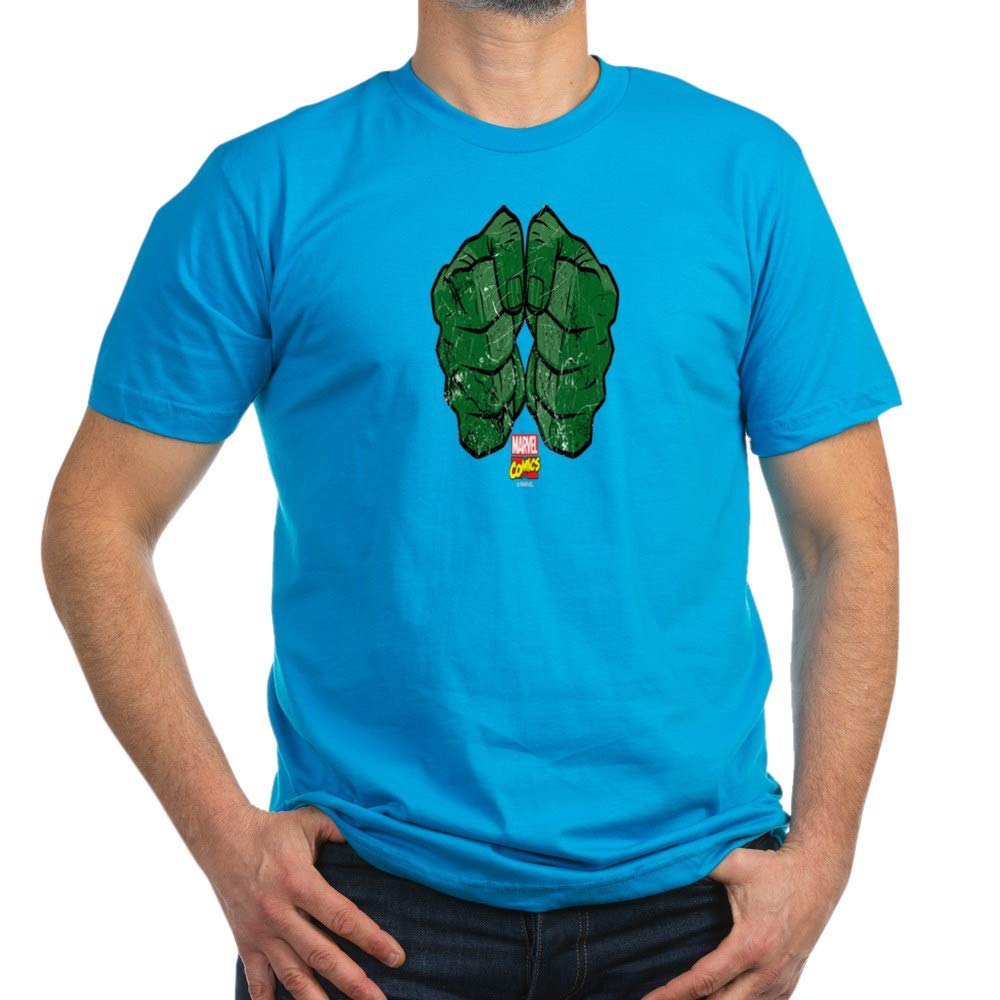 Hulk Fists Graphic Men's Fitted T-Shirt | Superhero Marvel Comic Tee for Men | Gym, Cosplay & Casual Wear