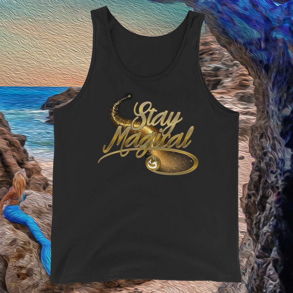 Mermaid Elle Stay Magical Tank Top - Women's Comfortable Stretchy Cropped Cami for Summer, Beach, and Festival Outfits