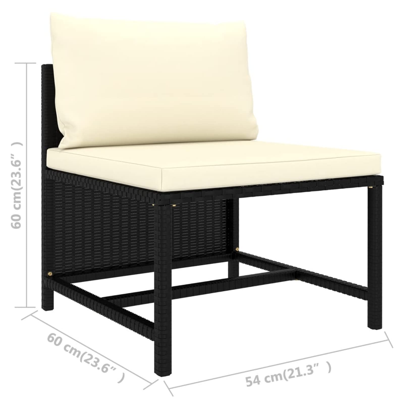 5-Piece Outdoor Garden Sofa Set with Cushions - Black Poly Rattan Patio Furniture for Backyard, Poolside & Deck - Durable Weather-Resistant Seating Set