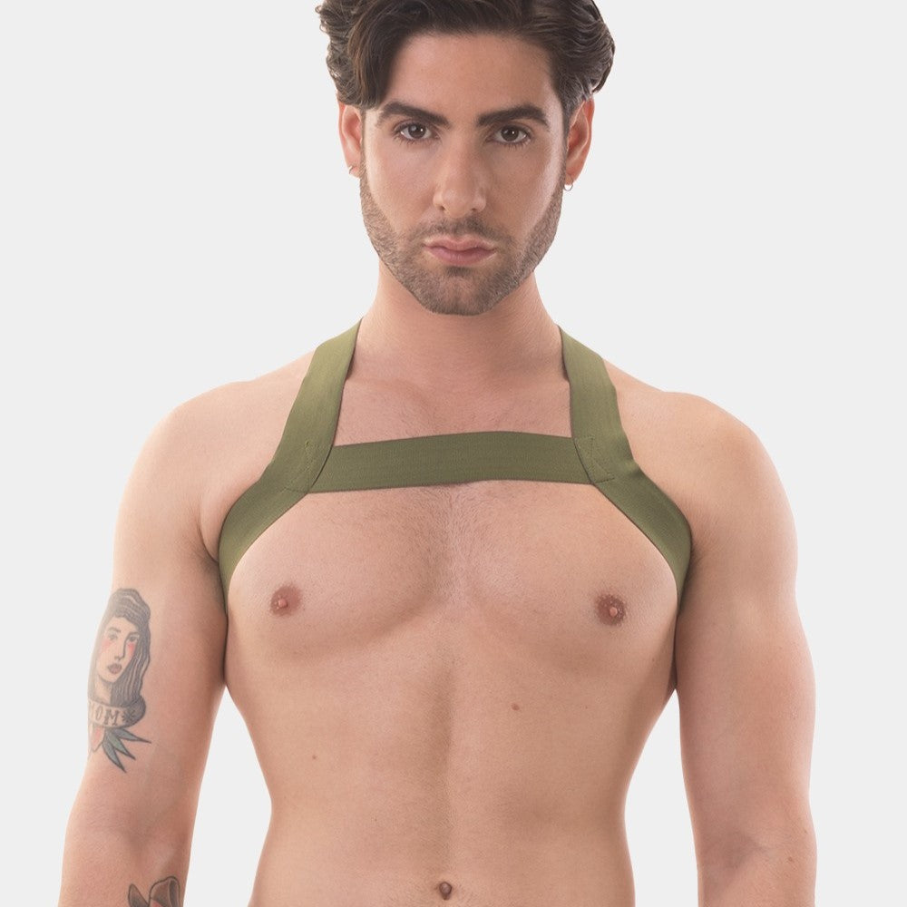 Barcode Berlin Matt Harness for Dogs - Khaki Green | Adjustable Pet Walking Gear for Small & Medium Breeds | Perfect for Hiking, Running & Outdoor Adventures